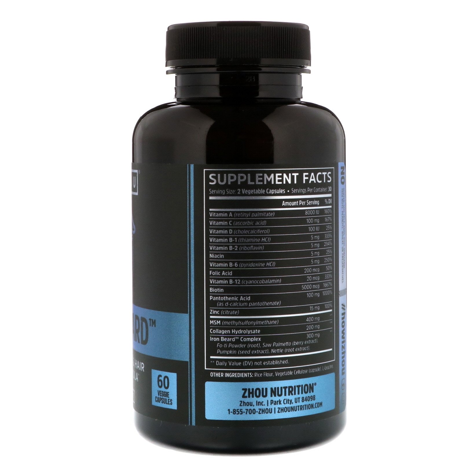 Zhou Nutrition, Iron Beard, 60 Cápsulas Vegetais - Imagem 2