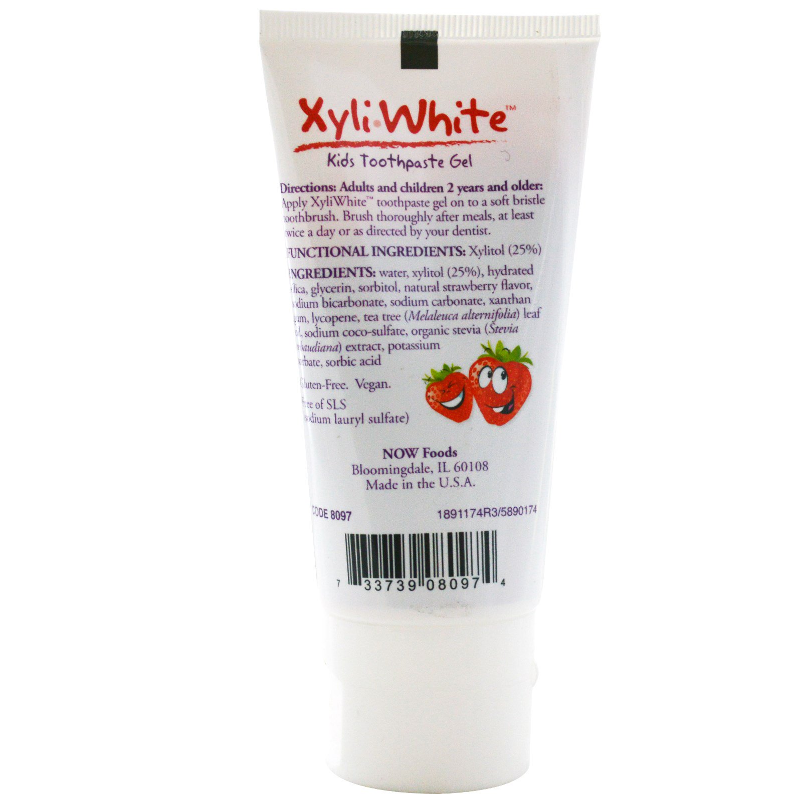 Now Foods, Solutions, XyliWhite, Gel Dental para Crianças, Splash de Morango, 85 g (3,0 oz) - Imagem 2