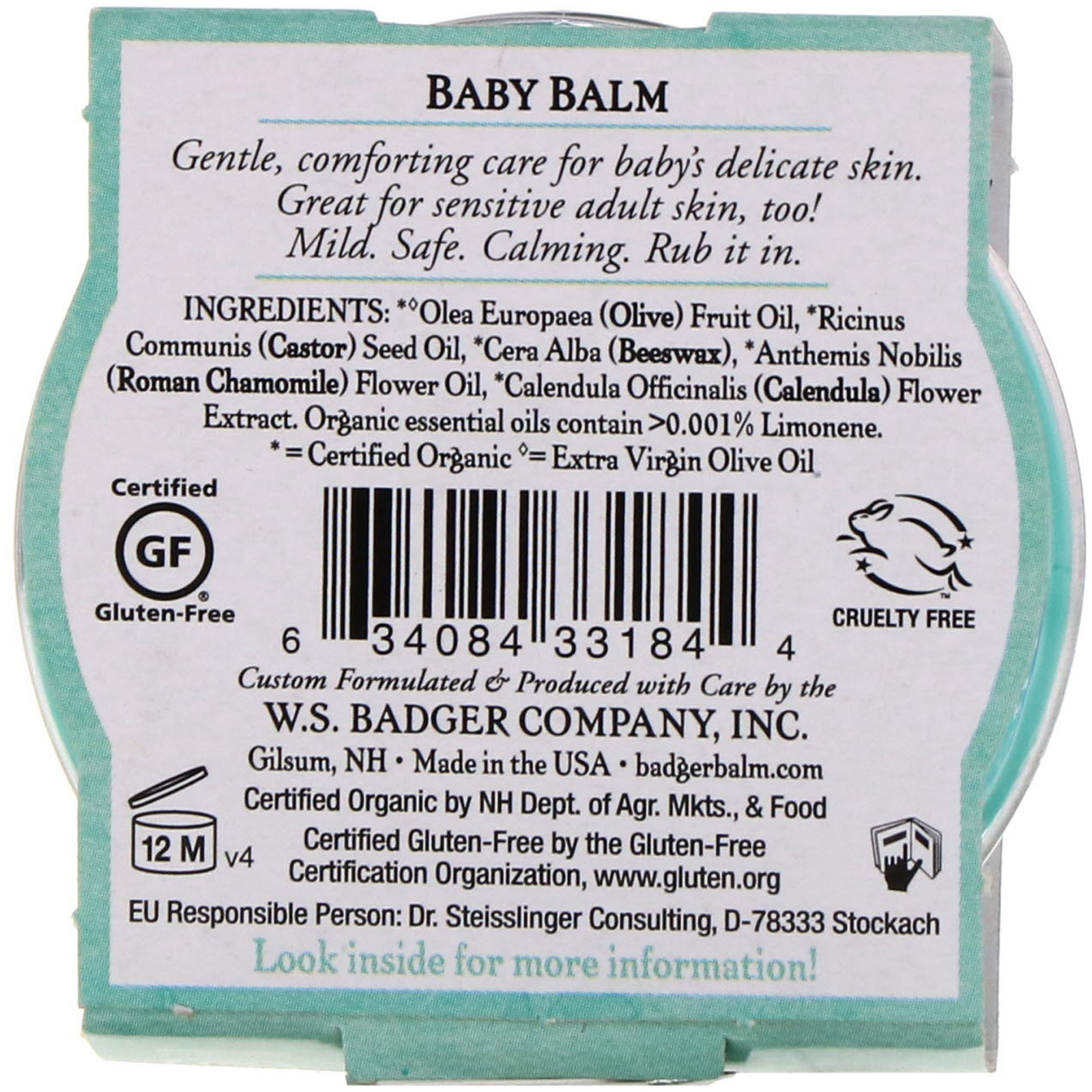Badger Company, Bálsamo para Bebês, Camomila e Calêndula, 0,75 oz (21 g) - Imagem 2