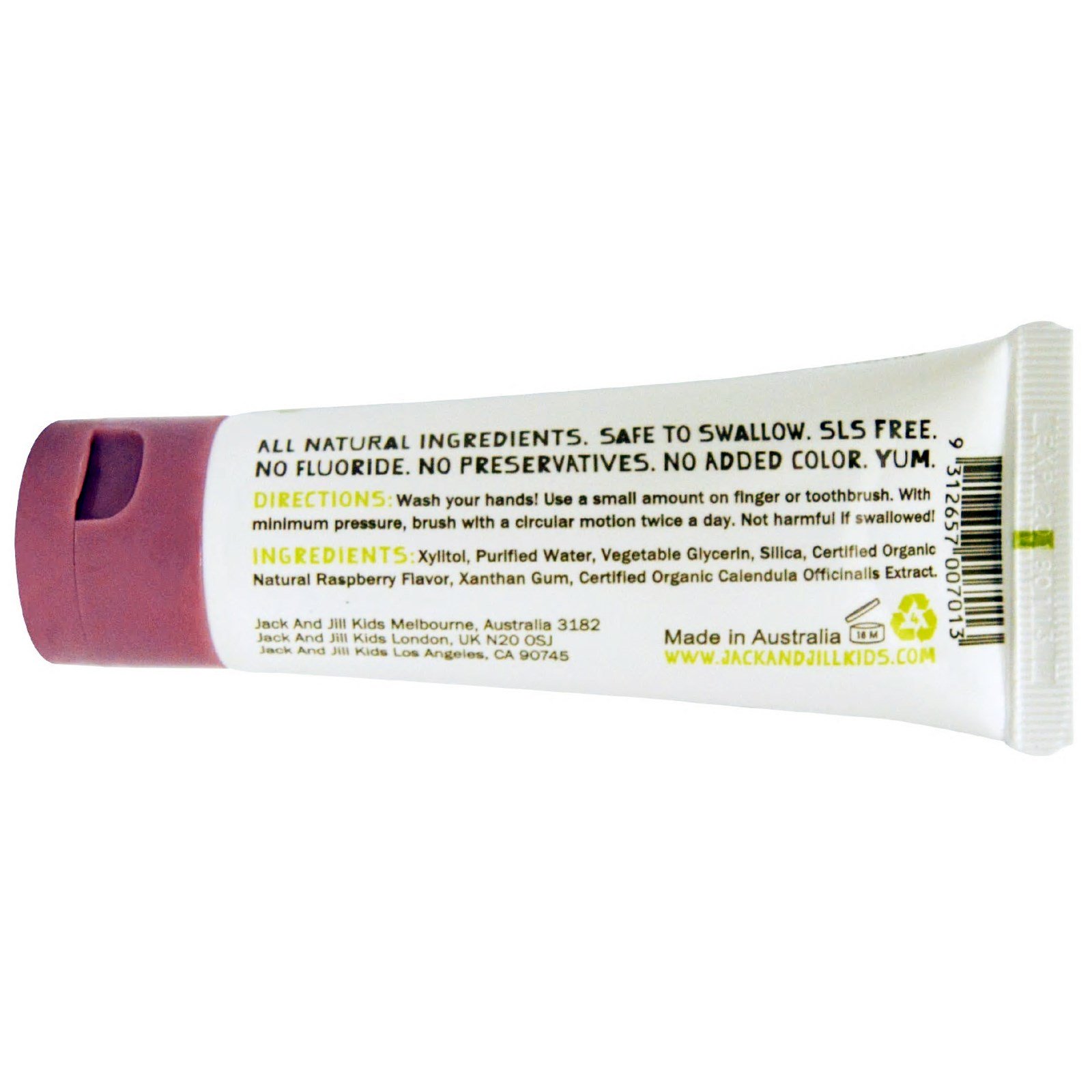 Jack n' Jill, Creme Dental Natural, Framboesa, 50 g (1,76 oz) - Imagem 2