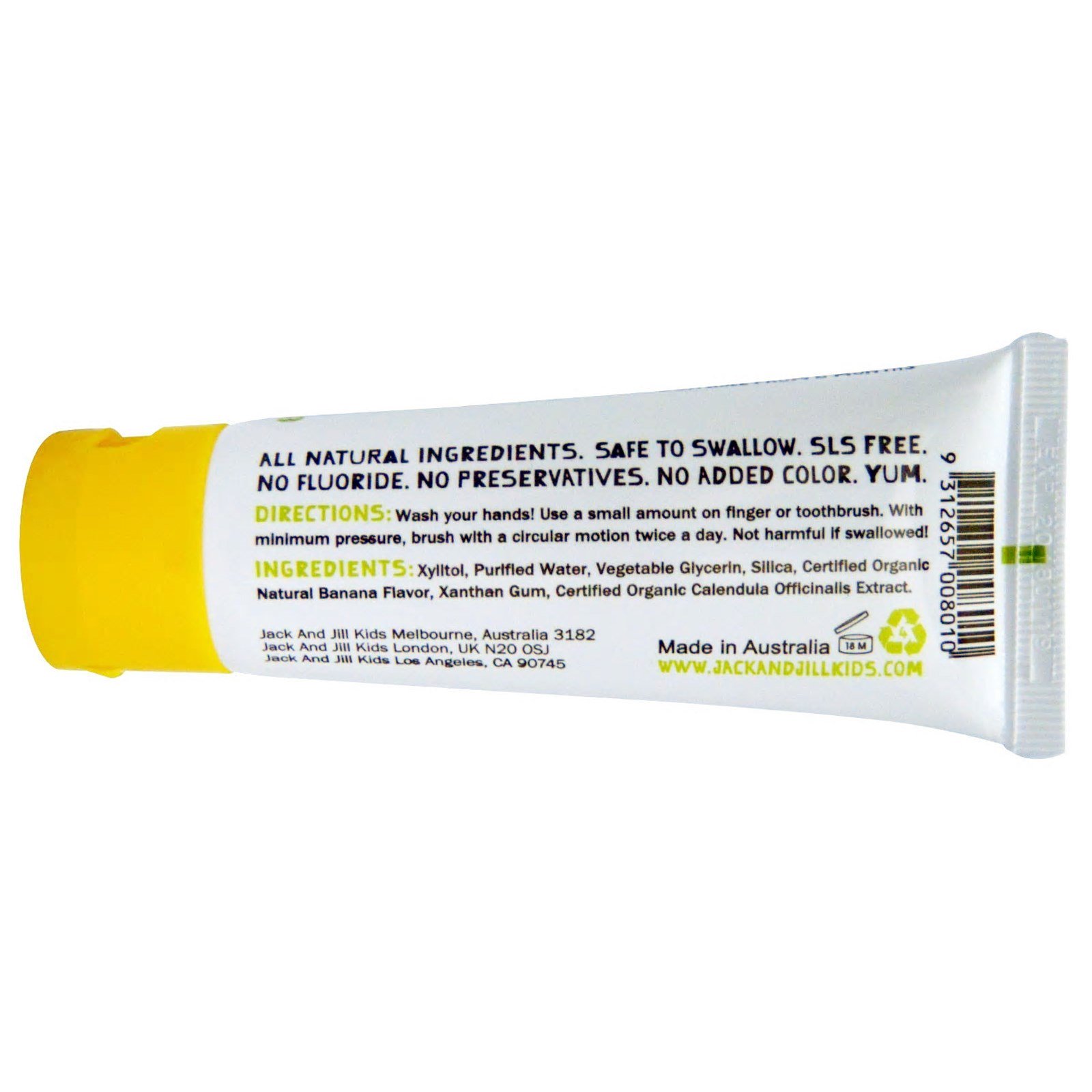 Jack n' Jill, Creme Dental Natural, com Banana Orgânica Certificada, 1,76 oz (50 g) - Imagem 2
