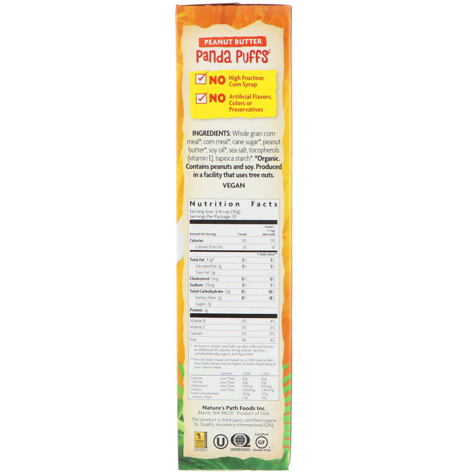 Nature's Path, EnviroKidz, Manteiga de amendoim orgânica Panda Puffs, 10.6 oz (300 g) - Imagem 2
