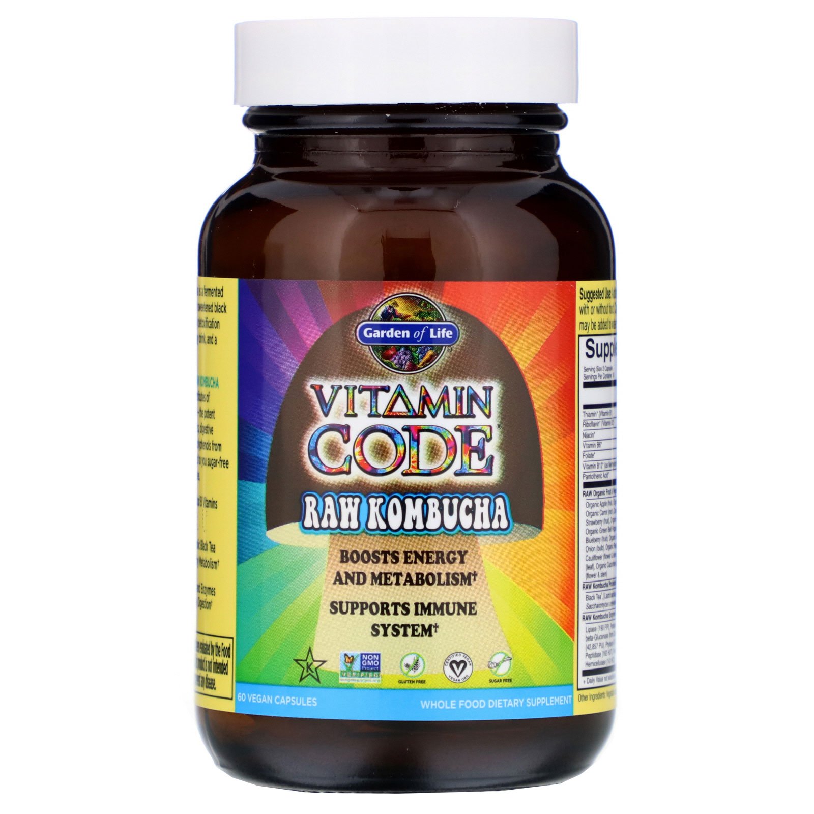 Garden of Life, Vitamin Code, RAW Kombucha, 60 Vegan Capsules - Imagem 3