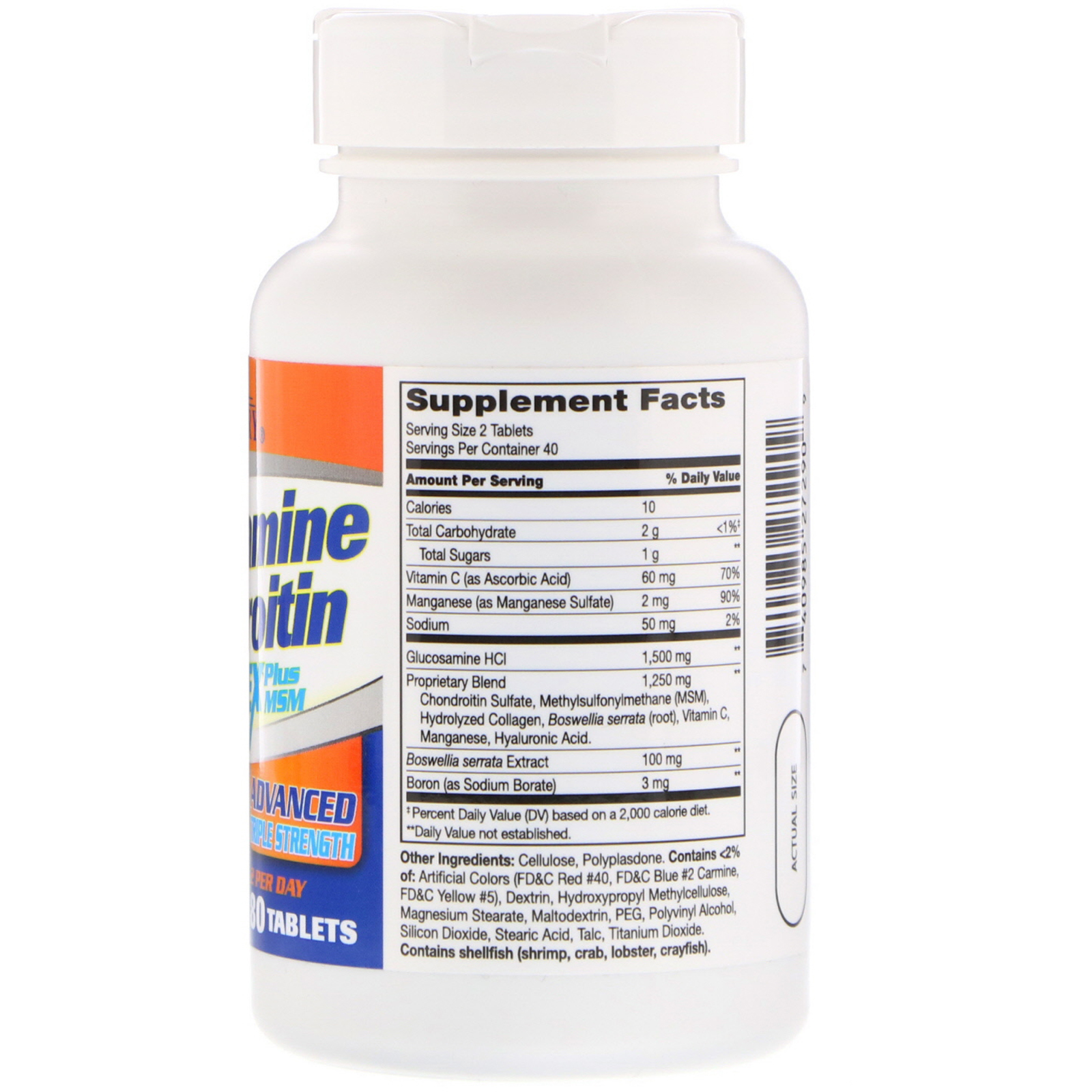 21st Century, Glucosamine Chondroitin Complex Plus MSM, Potência Tripla Avançada, 80 Comprimidos - Imagem 2