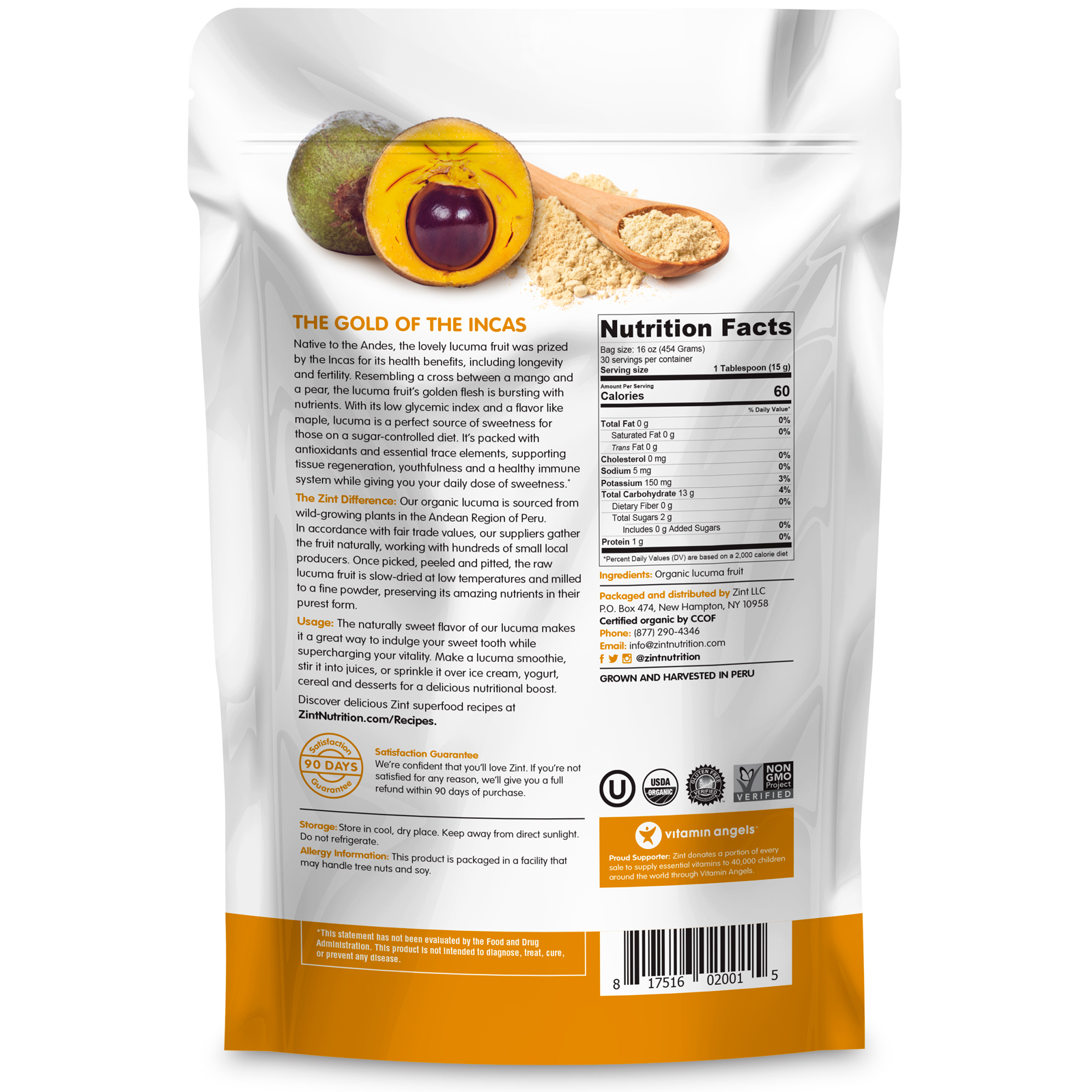 Zint, Lúcuma, Pó Orgânico , 16 oz (454 g) - Imagem 2