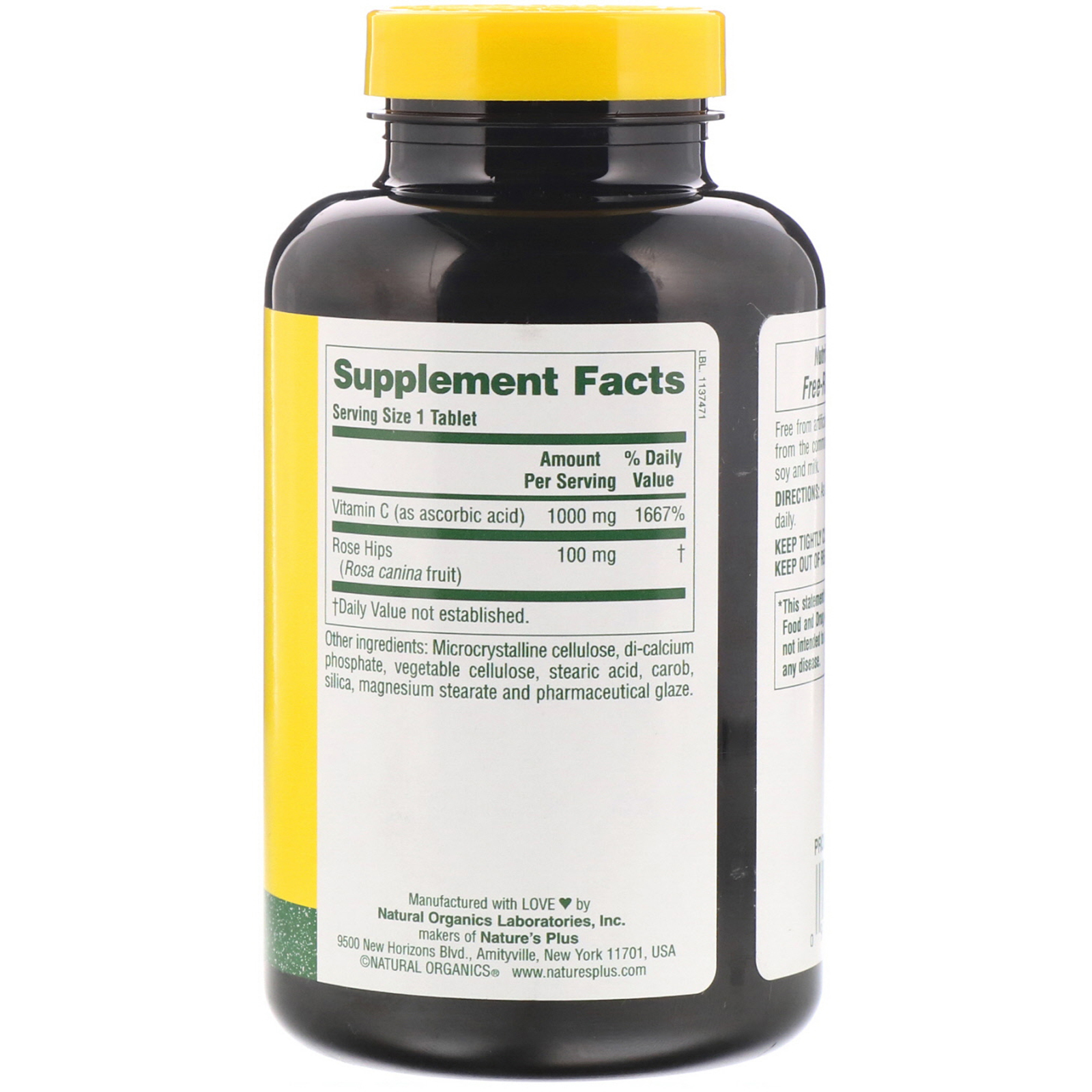Nature's Plus, Vitamina C, 1.000 mg, 180 comprimidos - Imagem 2