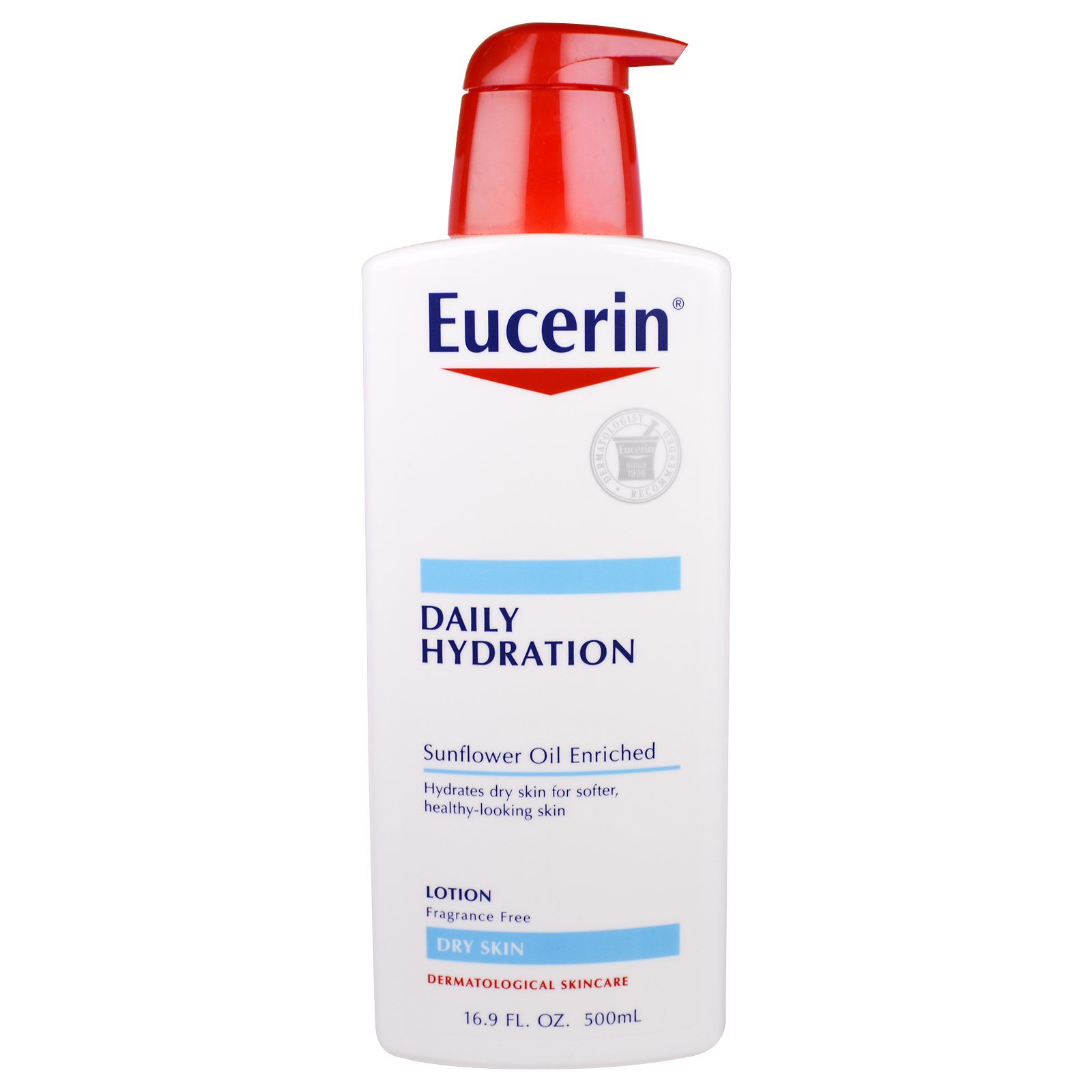 Eucerin, Hidratação Diária, Loção, Sem Perfume, 16.9 fl oz (500ml)