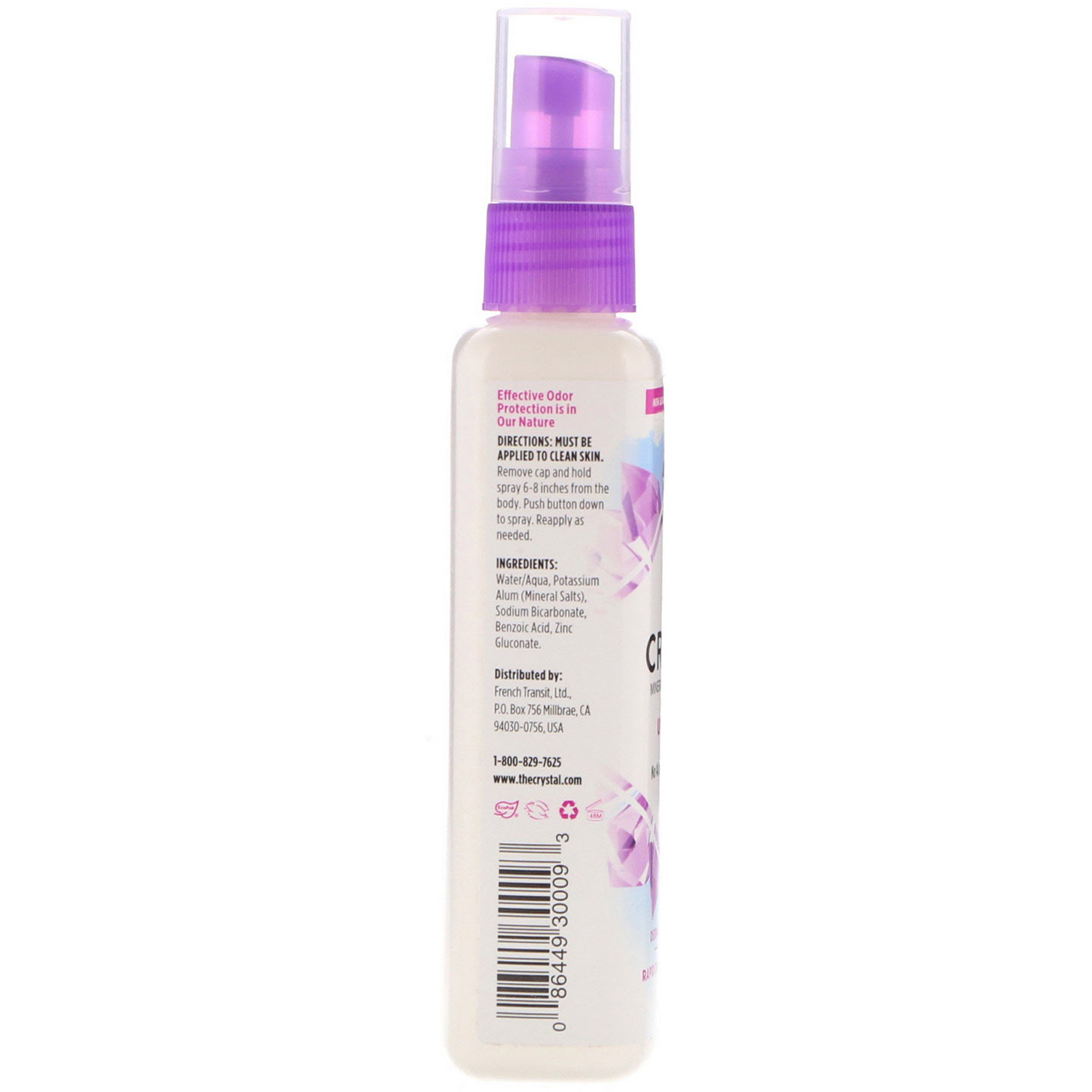 Crystal Body Deodorant, Desodorante Mineral em Spray, Sem Fragrância, 118 ml - Imagem 2