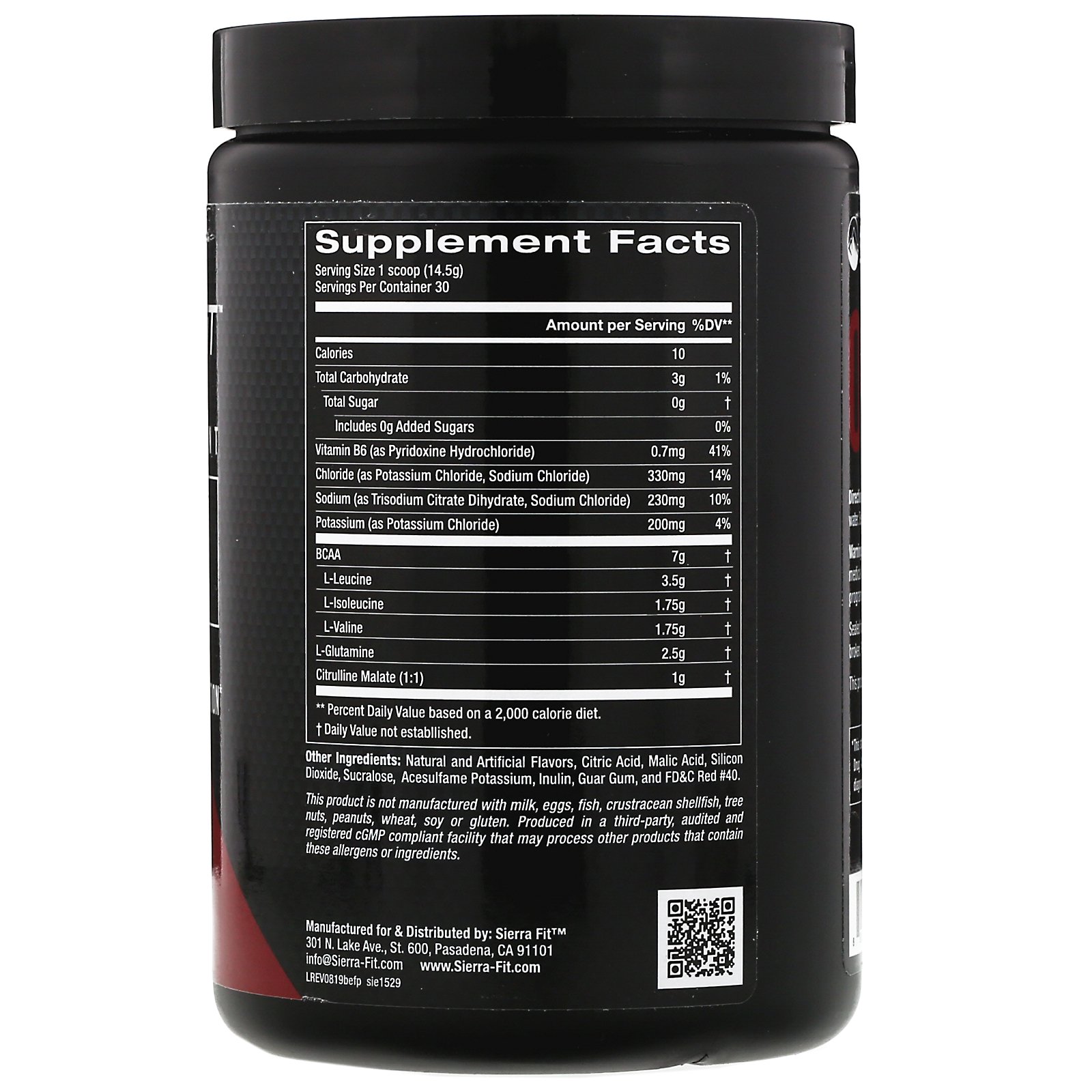 Sierra Fit, BCAA e Eletrólitos, 7G de BCAAs, Ponche de Frutas, 435 g (15,34 oz) - Imagem 2