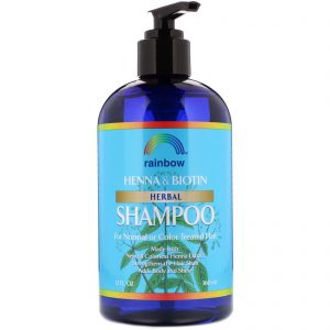 Comprar rainbow research, shampoo herbal de henna e biotina, 360 ml (12 fl oz) preço no brasil banho & beleza cuidados com os cabelos xampu suplemento importado loja 43 online promoção -