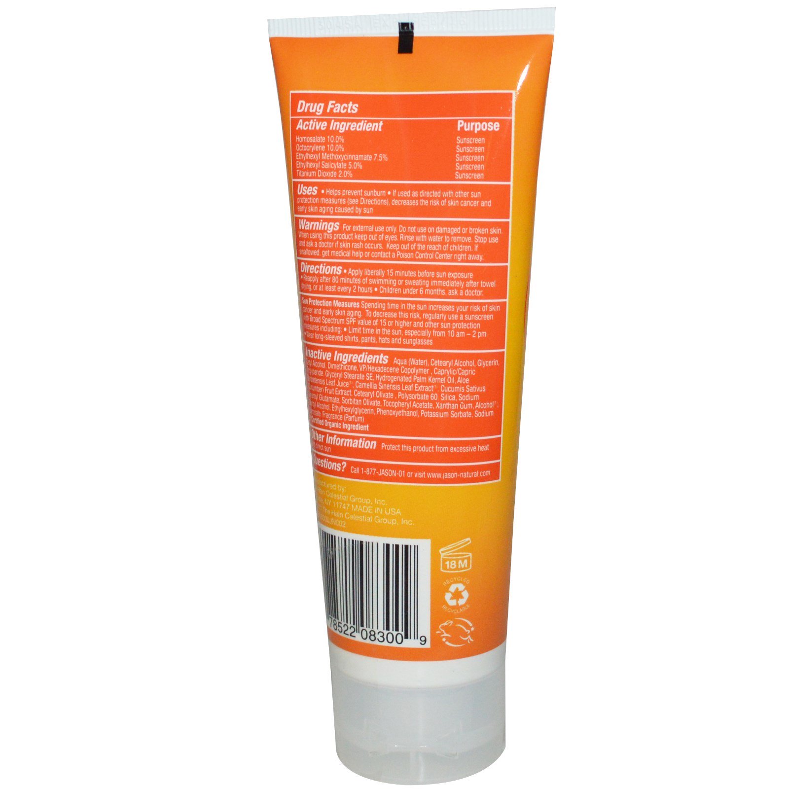 Jason Natural, Família, Protetor Solar Natural, FPS 45, 113 g (4 oz) - Imagem 2