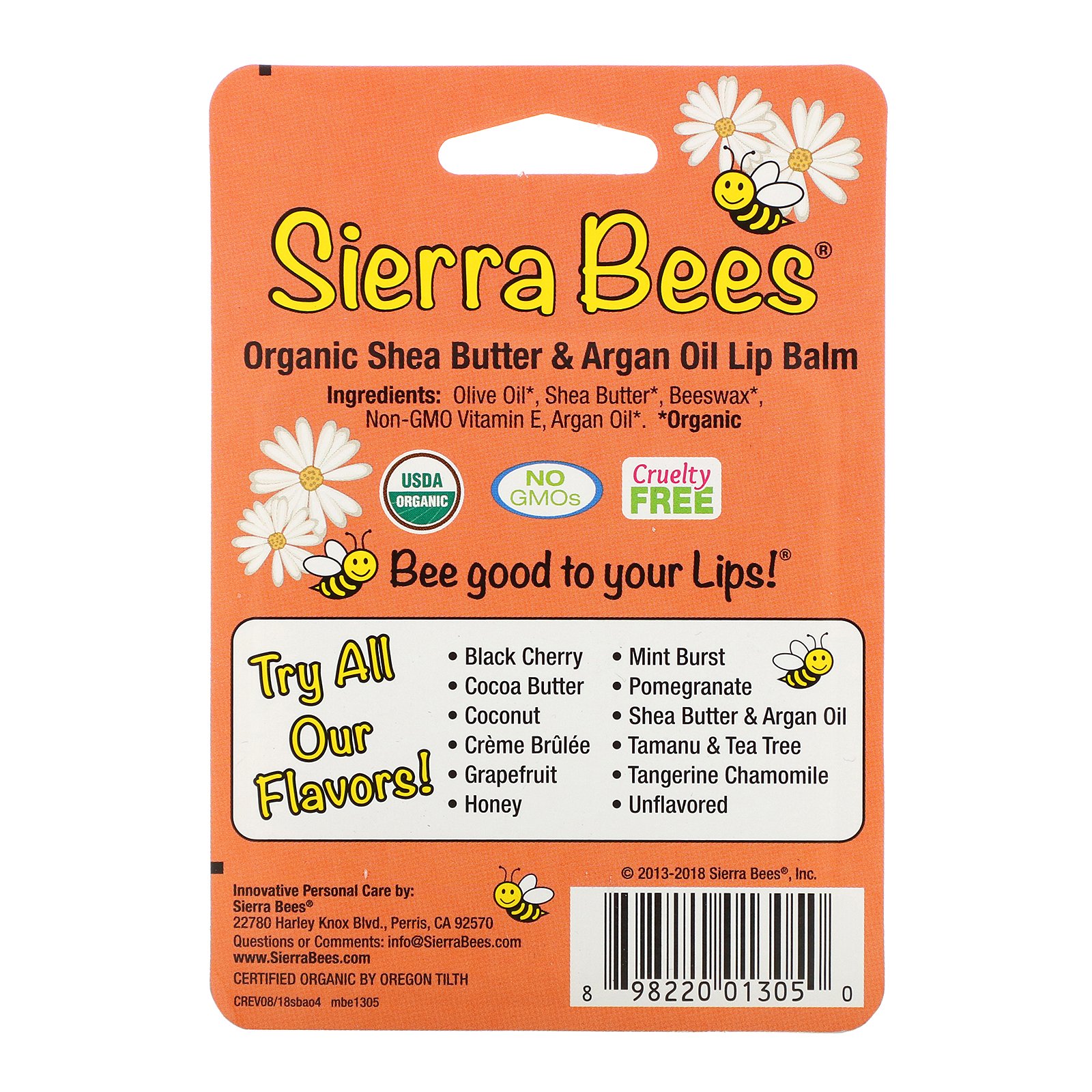 Sierra Bees, Bálsamos Labiais Ôrganicos, Manteiga de Karité e Óleo de Argan, 4 Embalagens, 0,15 oz (4,25 g) Cada - Imagem 3