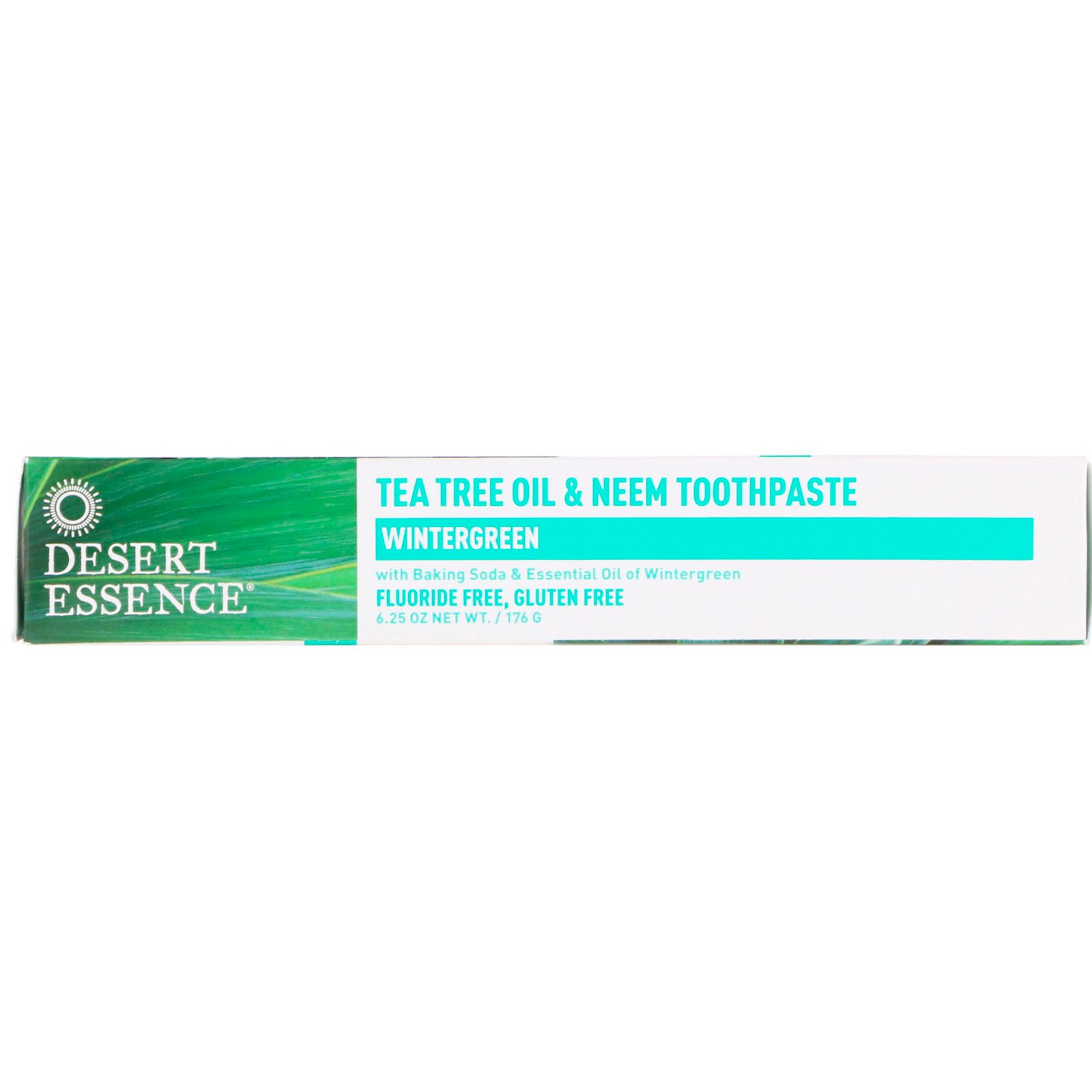 Desert Essence, Creme Dental Óleo de Melaleuca e Neem, Wintergreen, 176 g (6,25 oz)