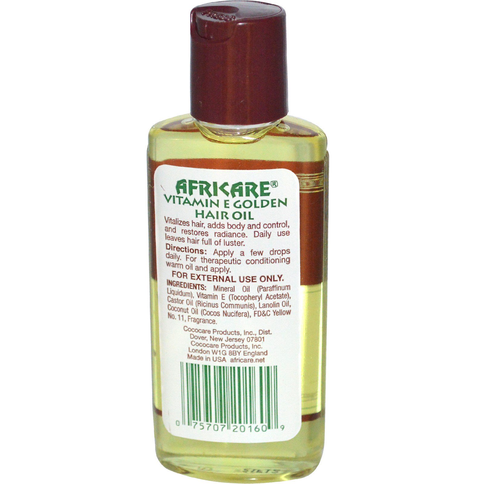 Cococare, Óleo de Cabelo Dourado Vitamina E Africare, 2 fl oz (60 ml) - Imagem 2