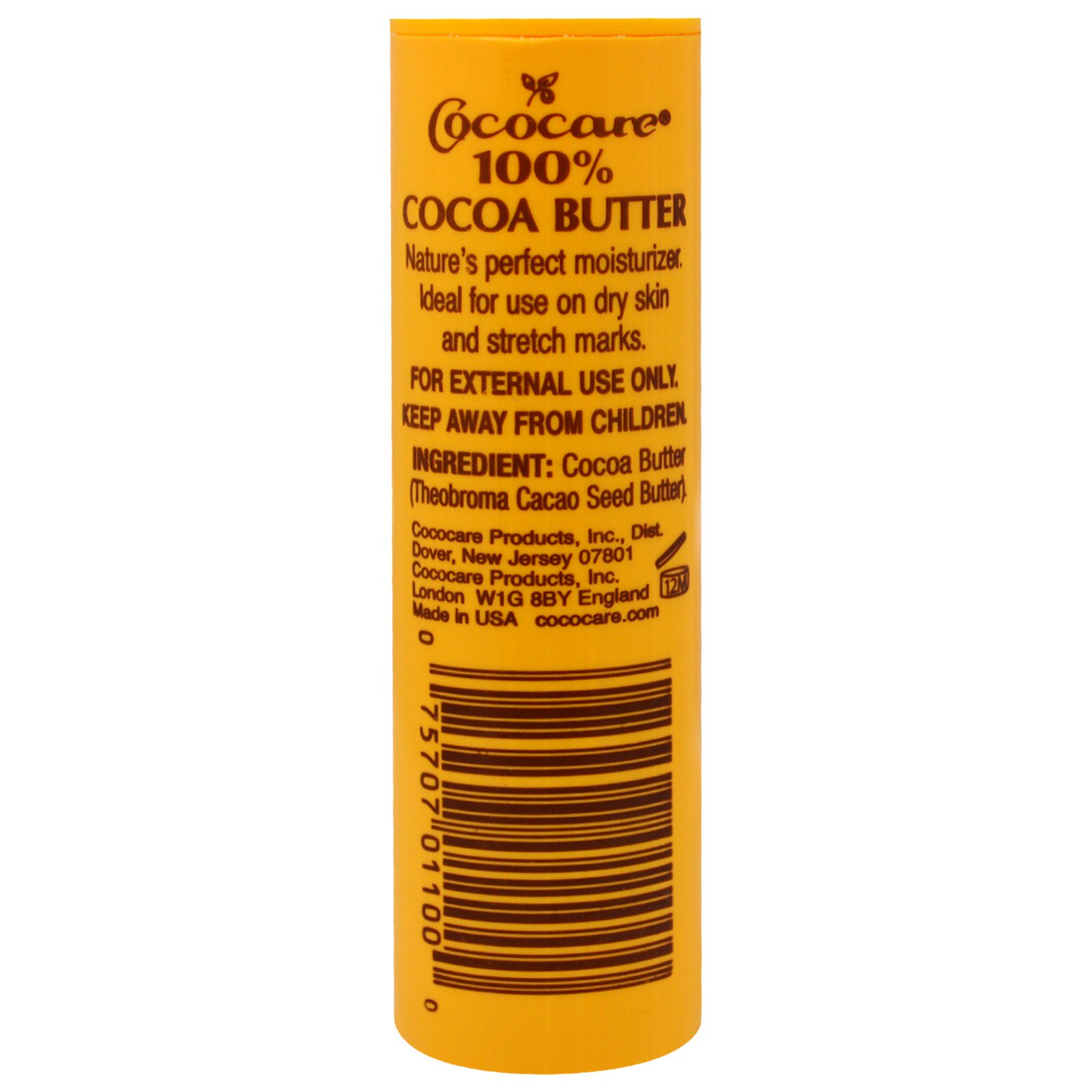 Cococare, Manteiga de Cacau 100%, Bastão Amarelo, 28 g (1 oz) - Imagem 2