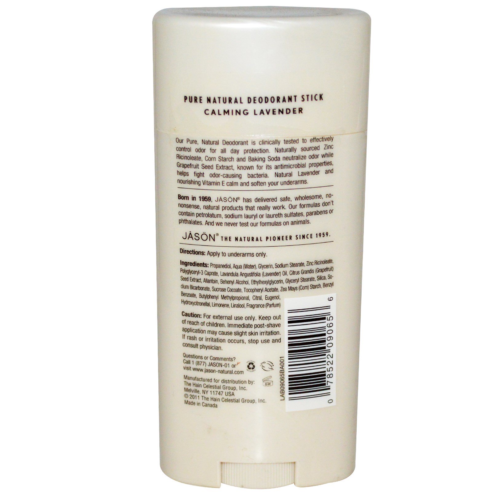 Jason Natural, Desodorante Puro e Natural, Lavanda Calmante, 2,5 oz (71 g) - Imagem 2