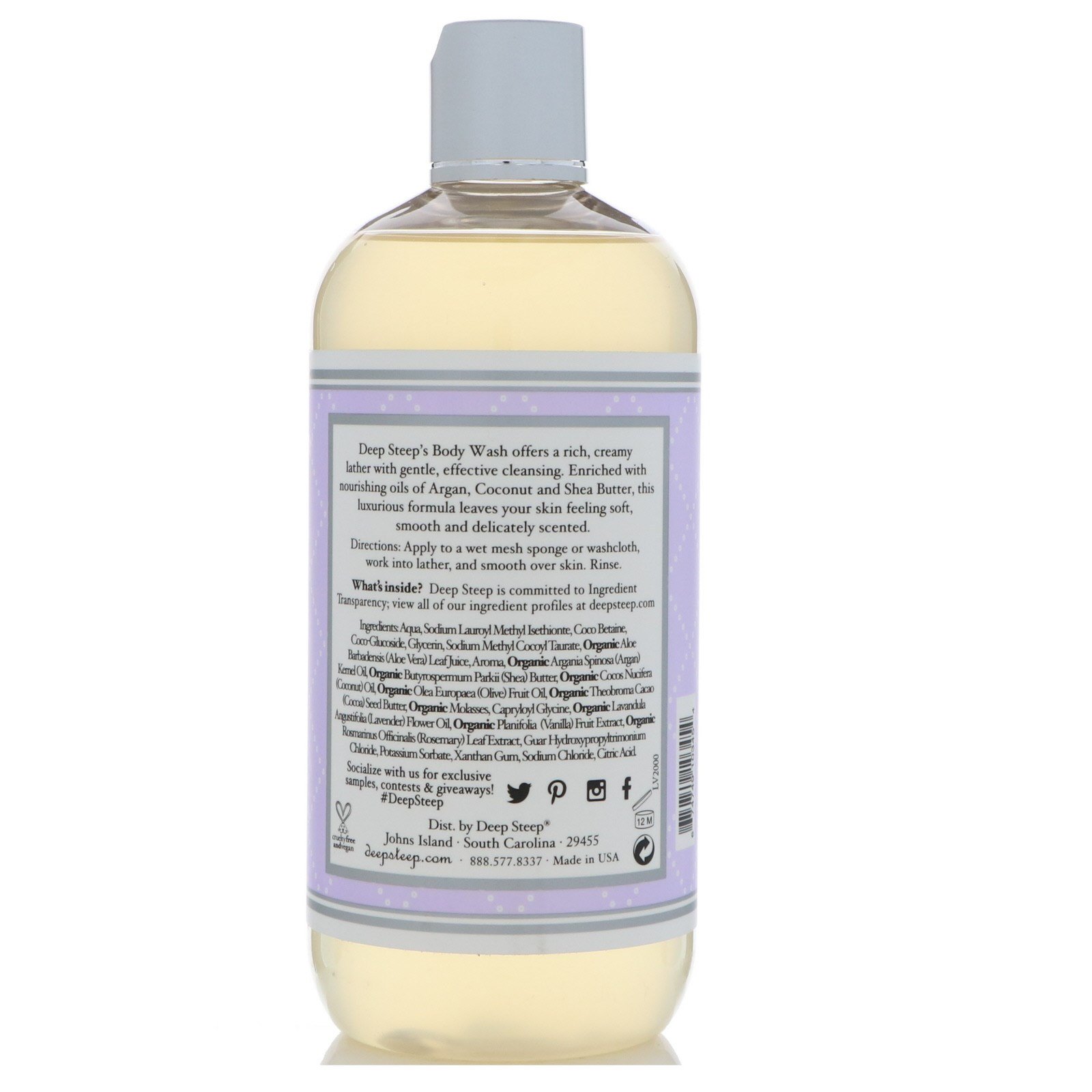 Deep Steep, Sabonete Líquido para o Corpo, Lavanda - Baunilha, 17 fl oz (503 ml) - Imagem 2