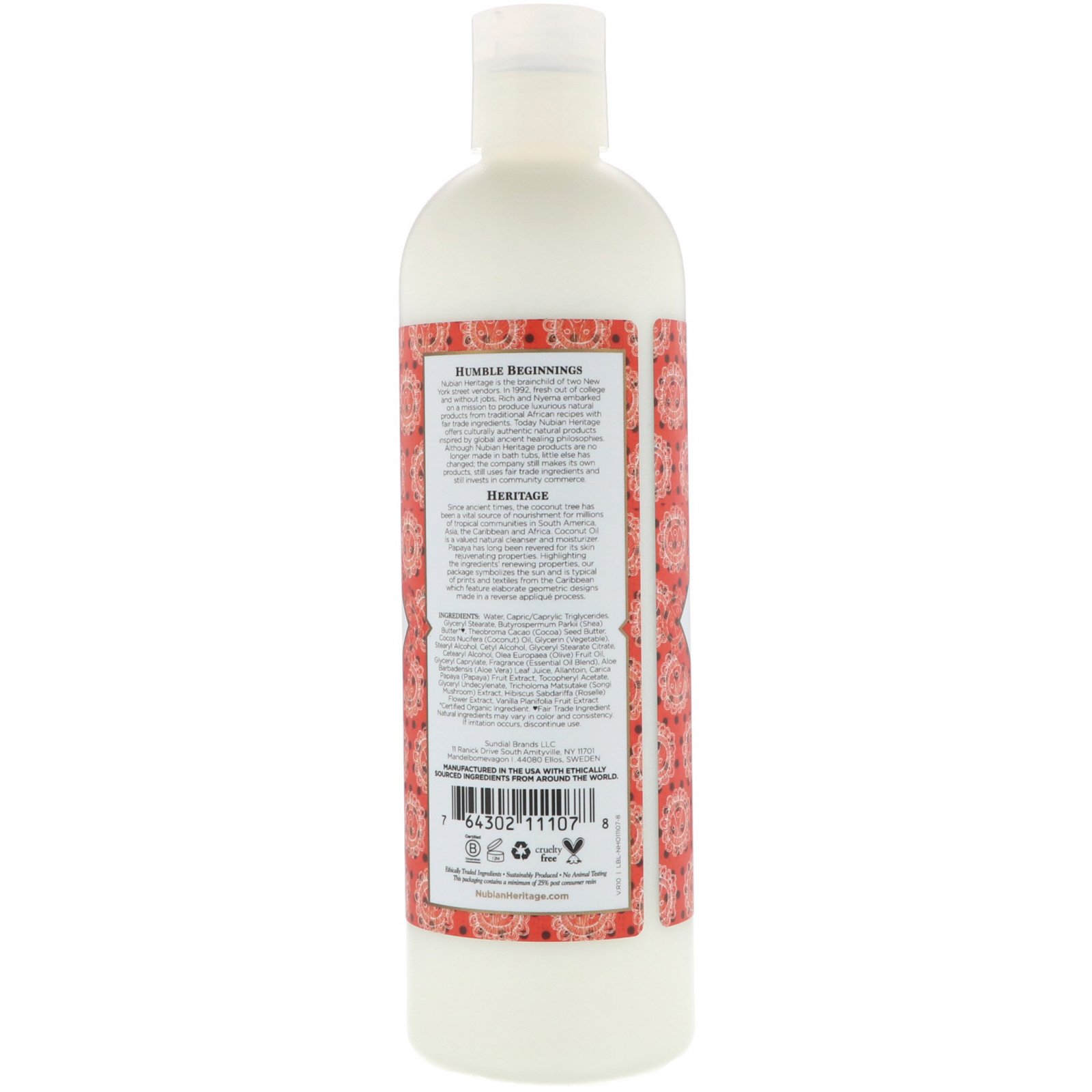 Nubian Heritage, Loção de Corpo, Coco e Mamão, 13 fl oz (384 ml) - Imagem 2
