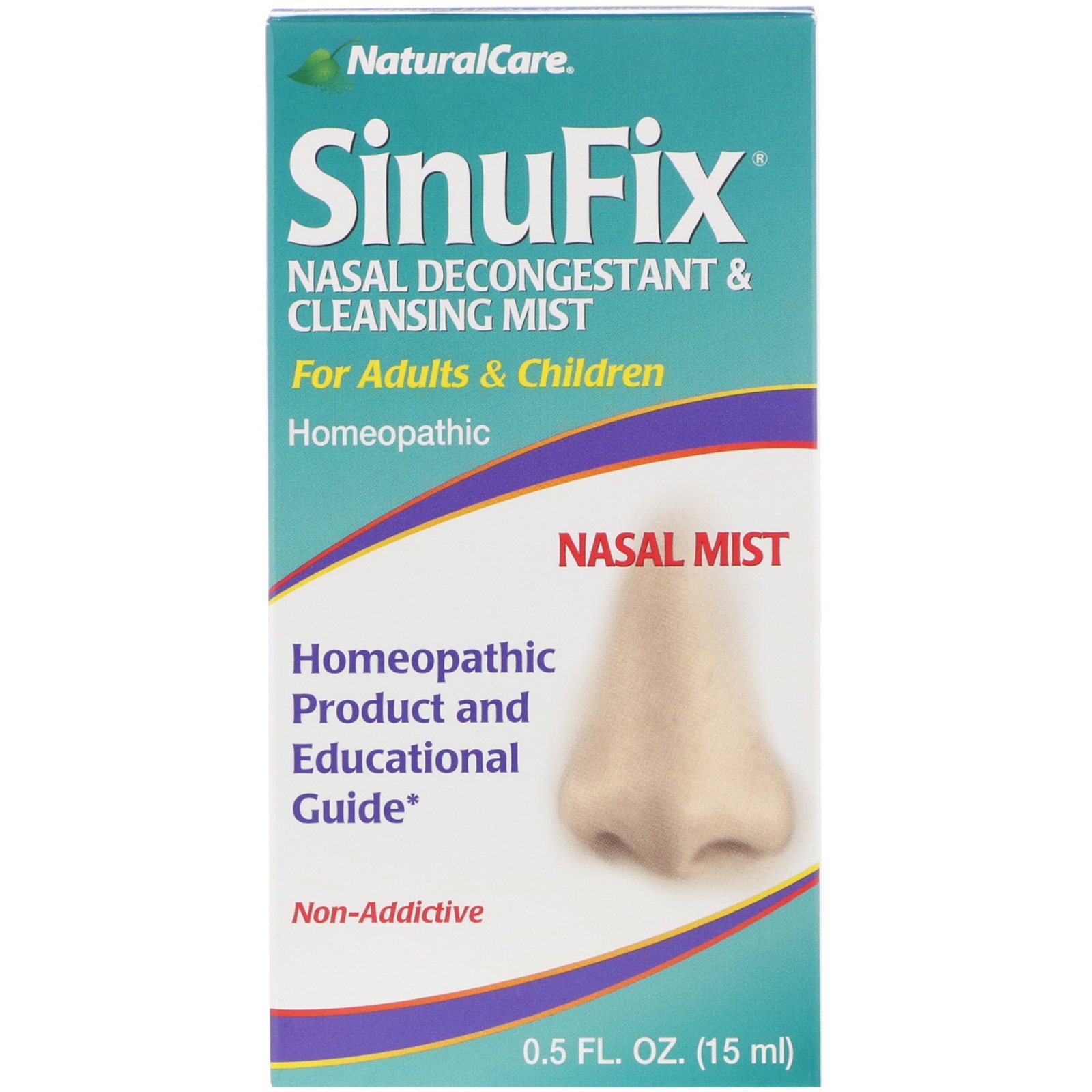NaturalCare, SinuFiz, Descongestionante Nasal com Névoa de Limpeza, 0,5 fl oz (15 ml)