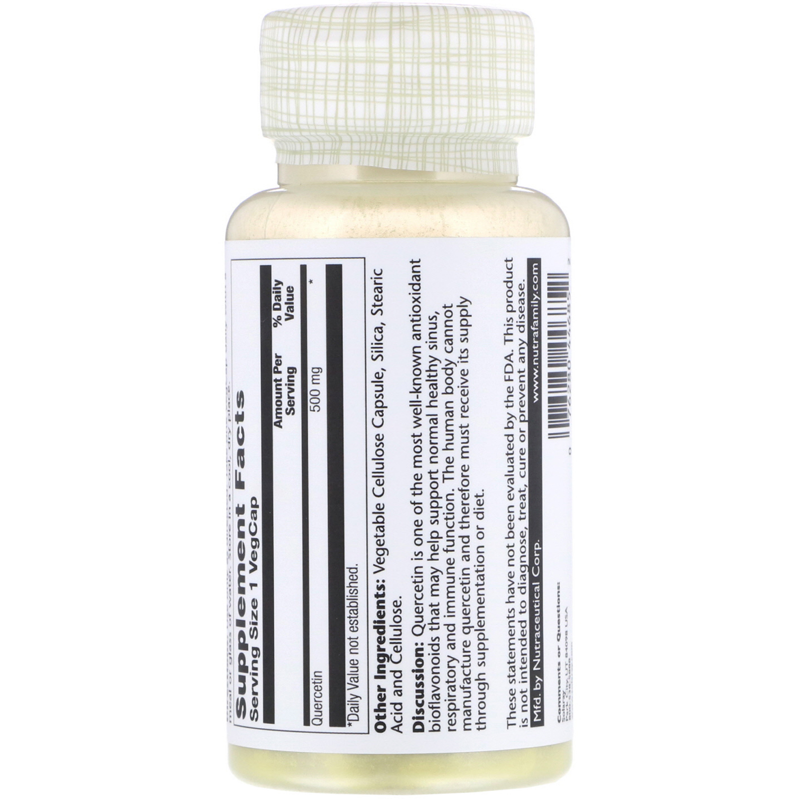 Solaray, Quercetina, 500 mg, 90 Cápsulas Vegetarianas - Imagem 2