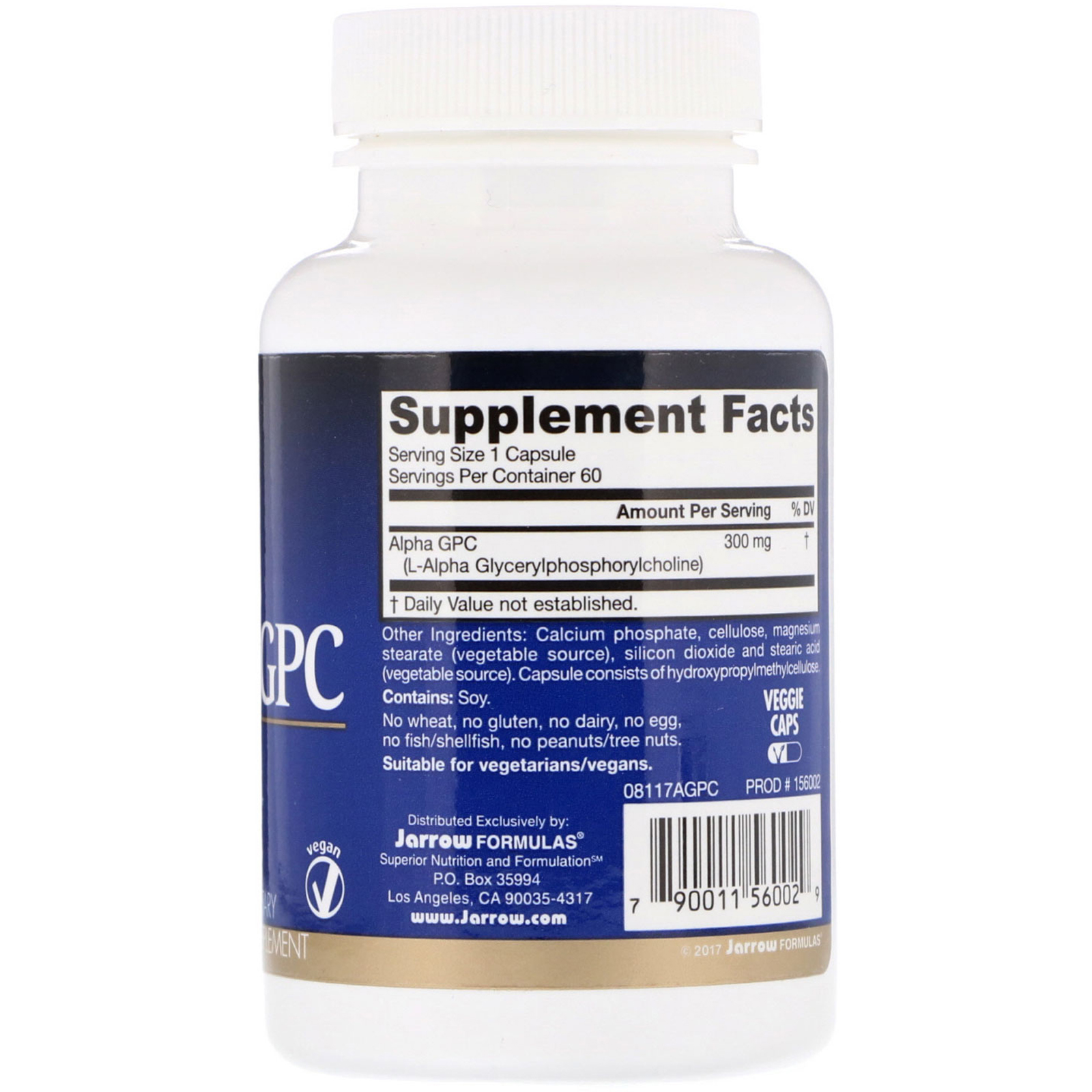Jarrow Formulas, Alpha GPC, 300 mg, 60 Cápsulas Vegetais - Imagem 2