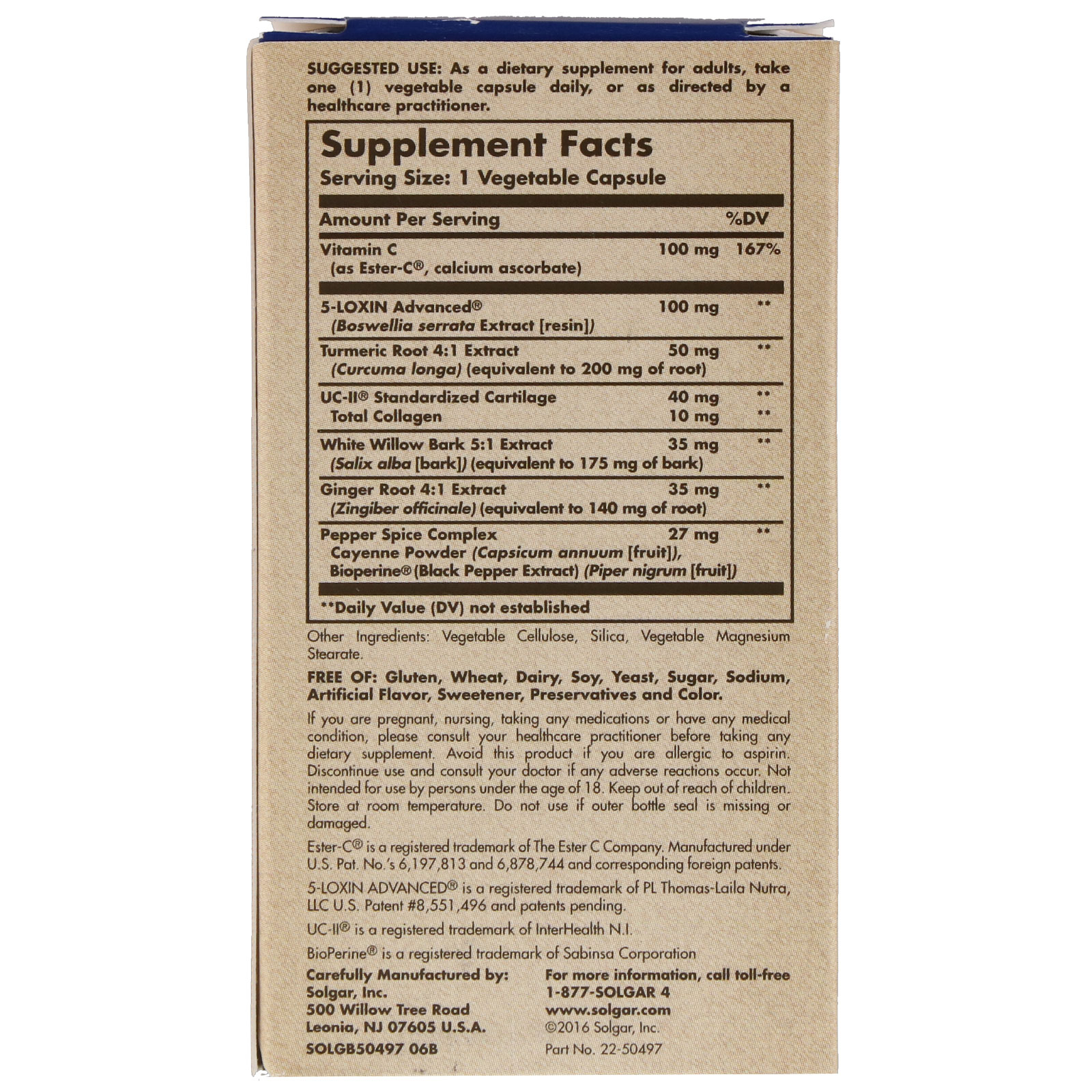Solgar, No. 7, Joint Support & Comfort, 30 Cápsulas Vegetais - Imagem 2