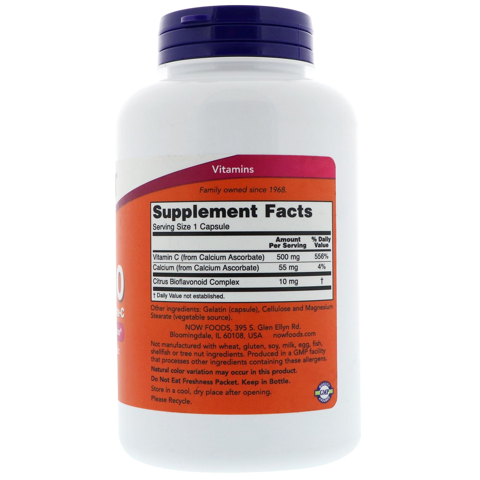 Now Foods, C-500, Cálcio ascorbate-C, 250 cápsulas - Imagem 2