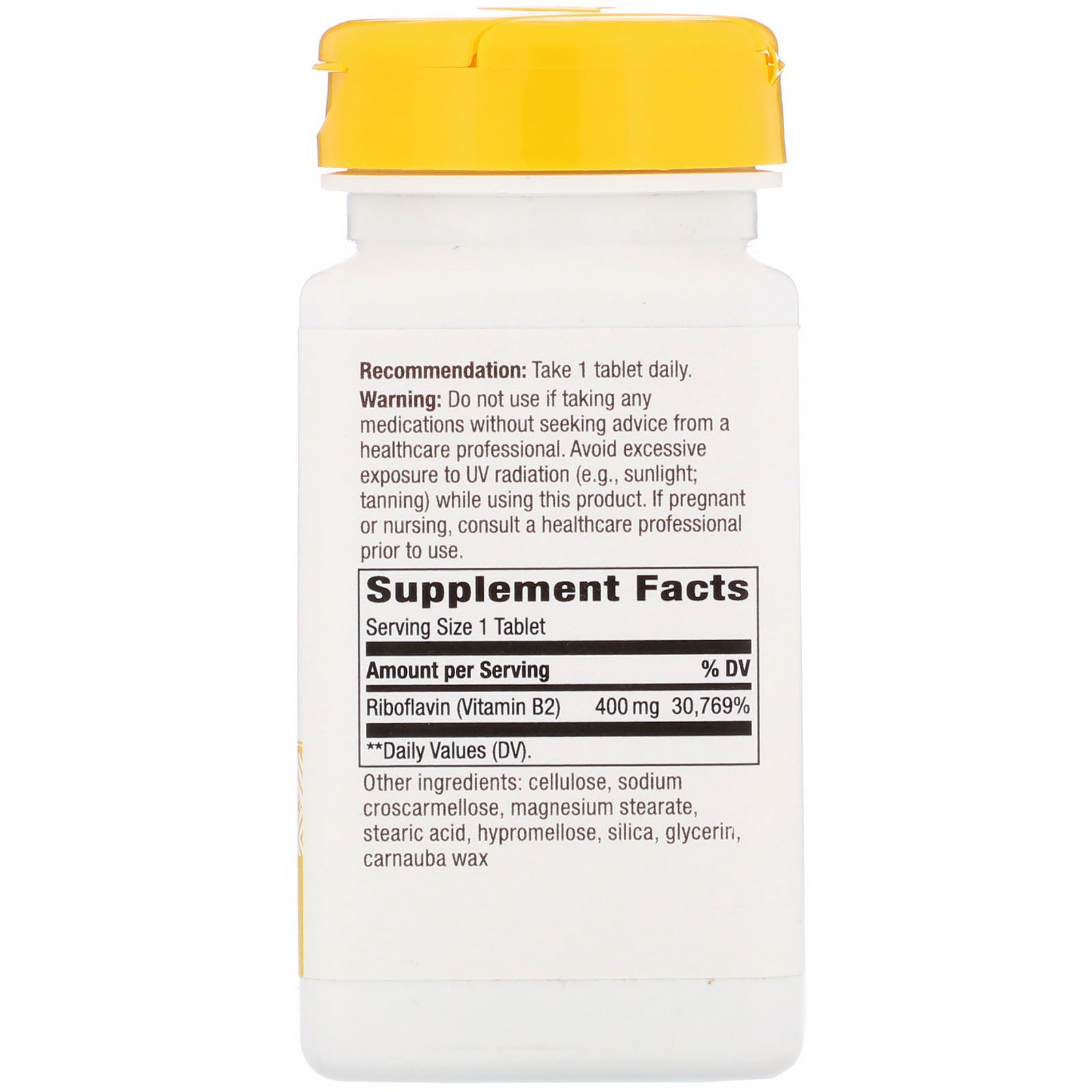 Nature's Way, Riboflavin Vitamin B2, 400 mg, 30 Comprimidos - Imagem 2