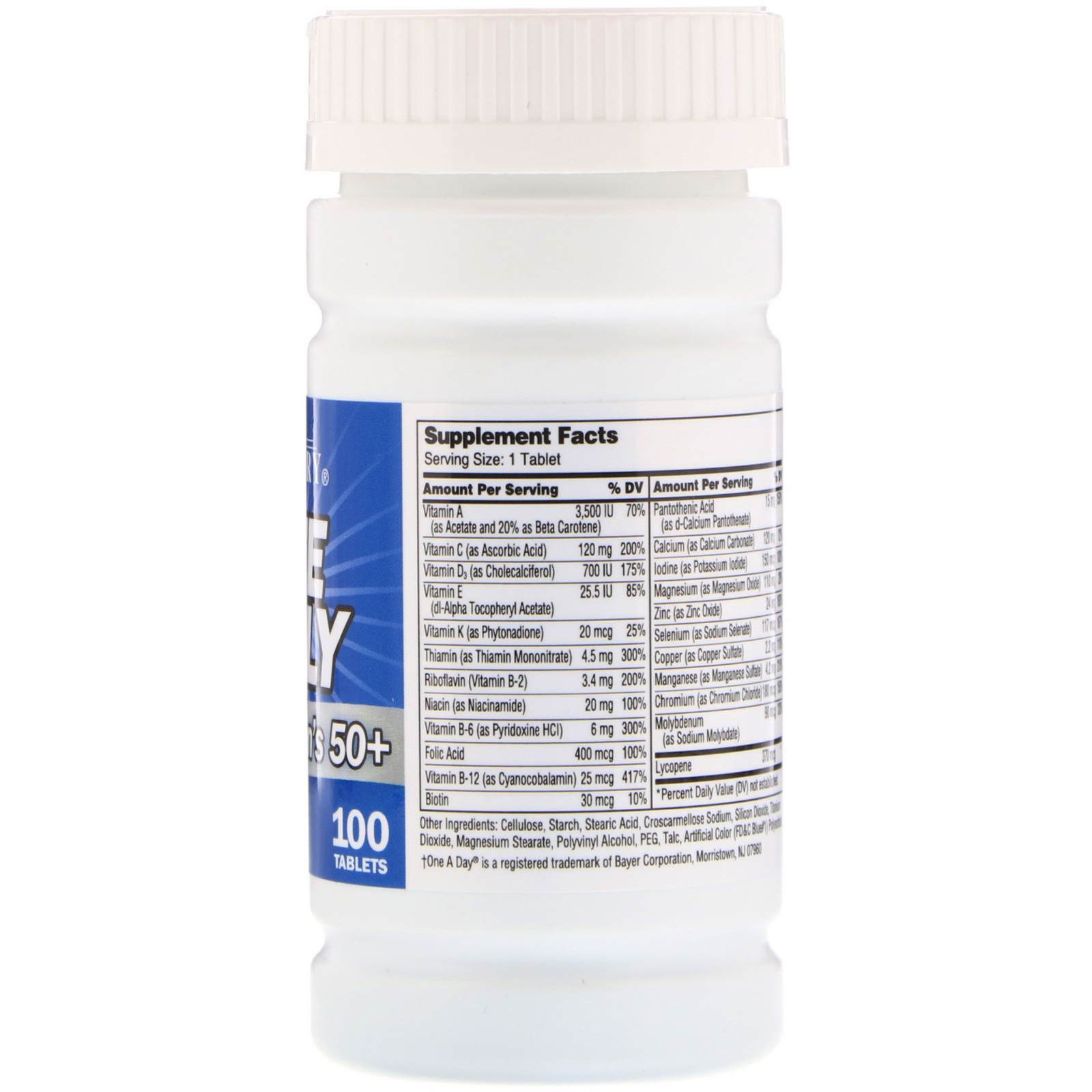 21st Century, Um por Dia, Homens com mais de 50, Multivitamínico Multimineral, 100 comprimidos - Imagem 2