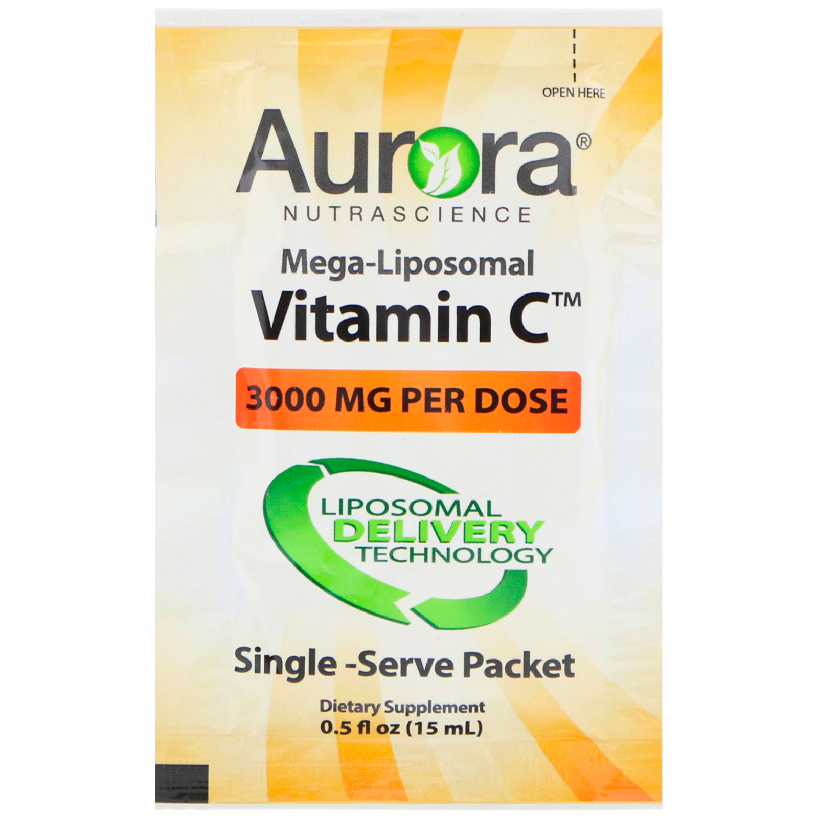 Aurora Nutrascience, Mega-Liposomal Vitamin C, 3,000 mg, 32 Single-Serve Liquid Packets, 0.5 fl oz (15 ml) Each - Imagem 3