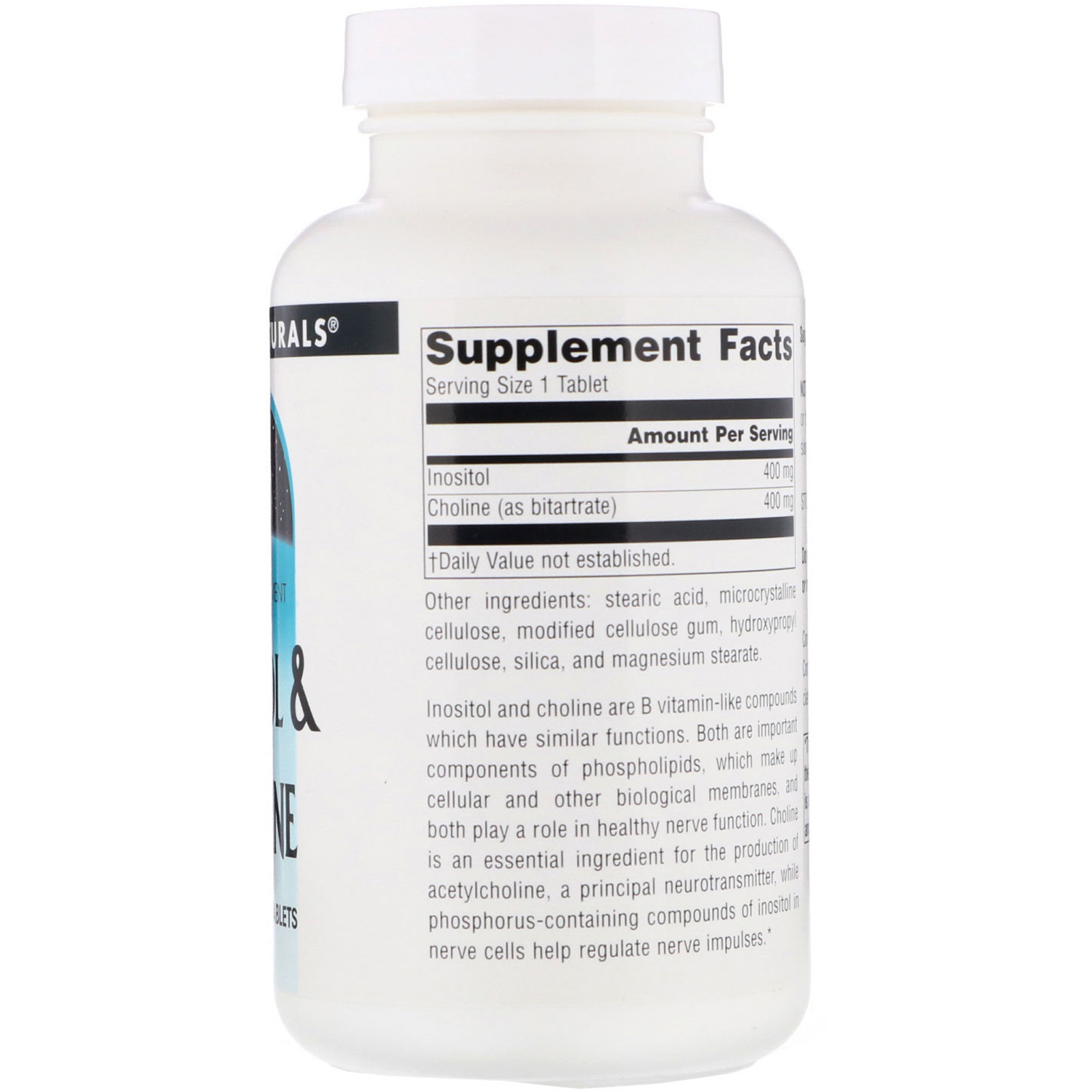 Source Naturals, Inositol e Colina, 800 mg, 100 Comprimidos - Imagem 2