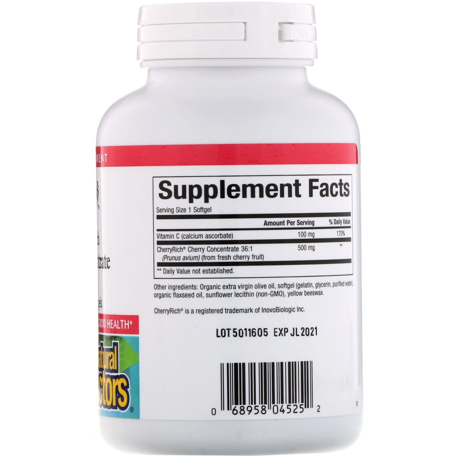 Natural Factors, CherryRich, Concentrado de Cereja Superforte, 500 mg, 90 Cápsulas Gelatinosas - Imagem 2