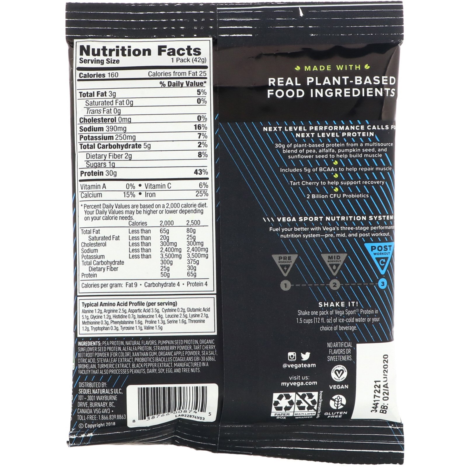 Vega, Sport Premium Protein, Berry, 1.5 oz (42 g) - Imagem 2