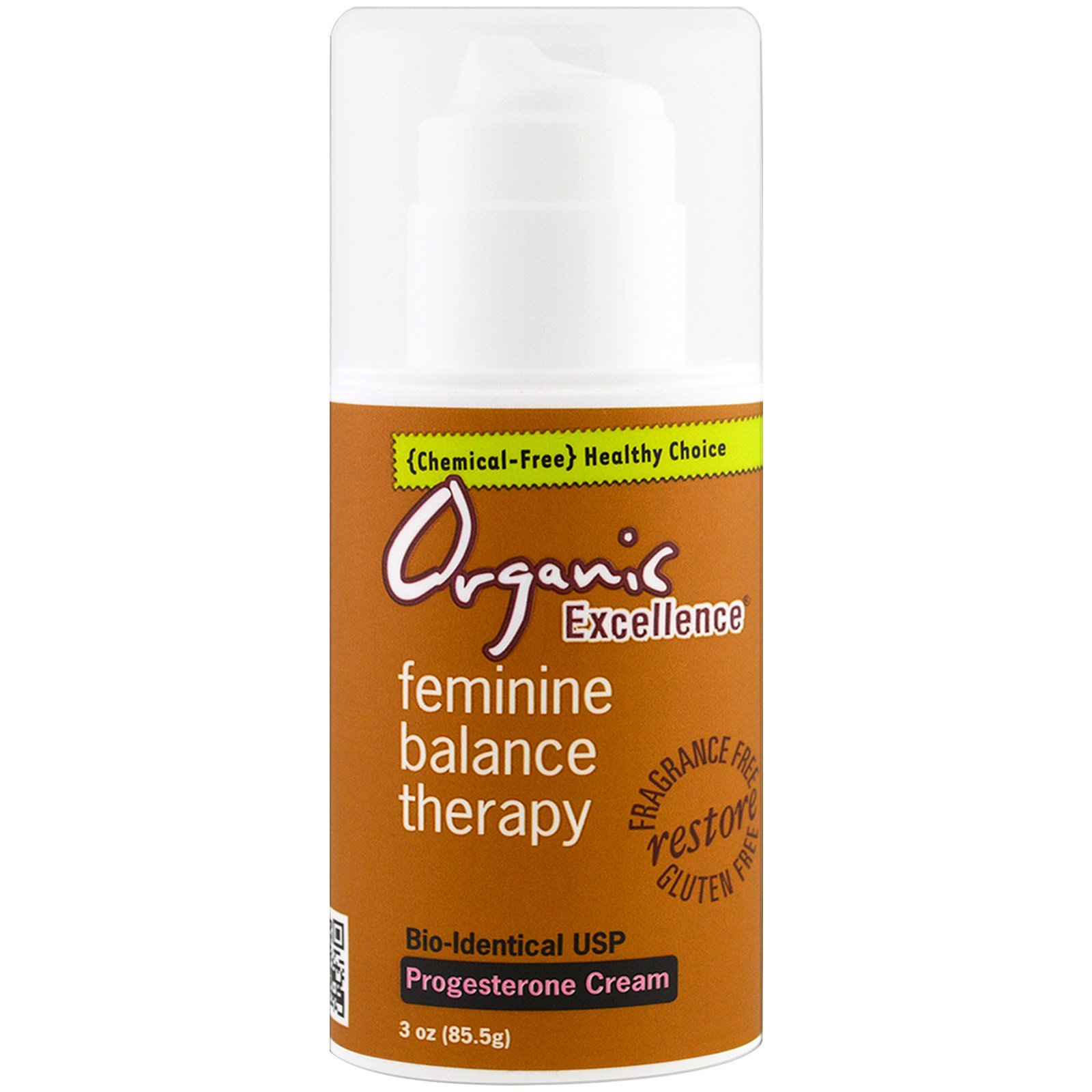 Organic Excellence, Terapia de Equilíbrio Feminino, Creme de Progesterona, Sem Fragrância, 85,5 g (3 oz)