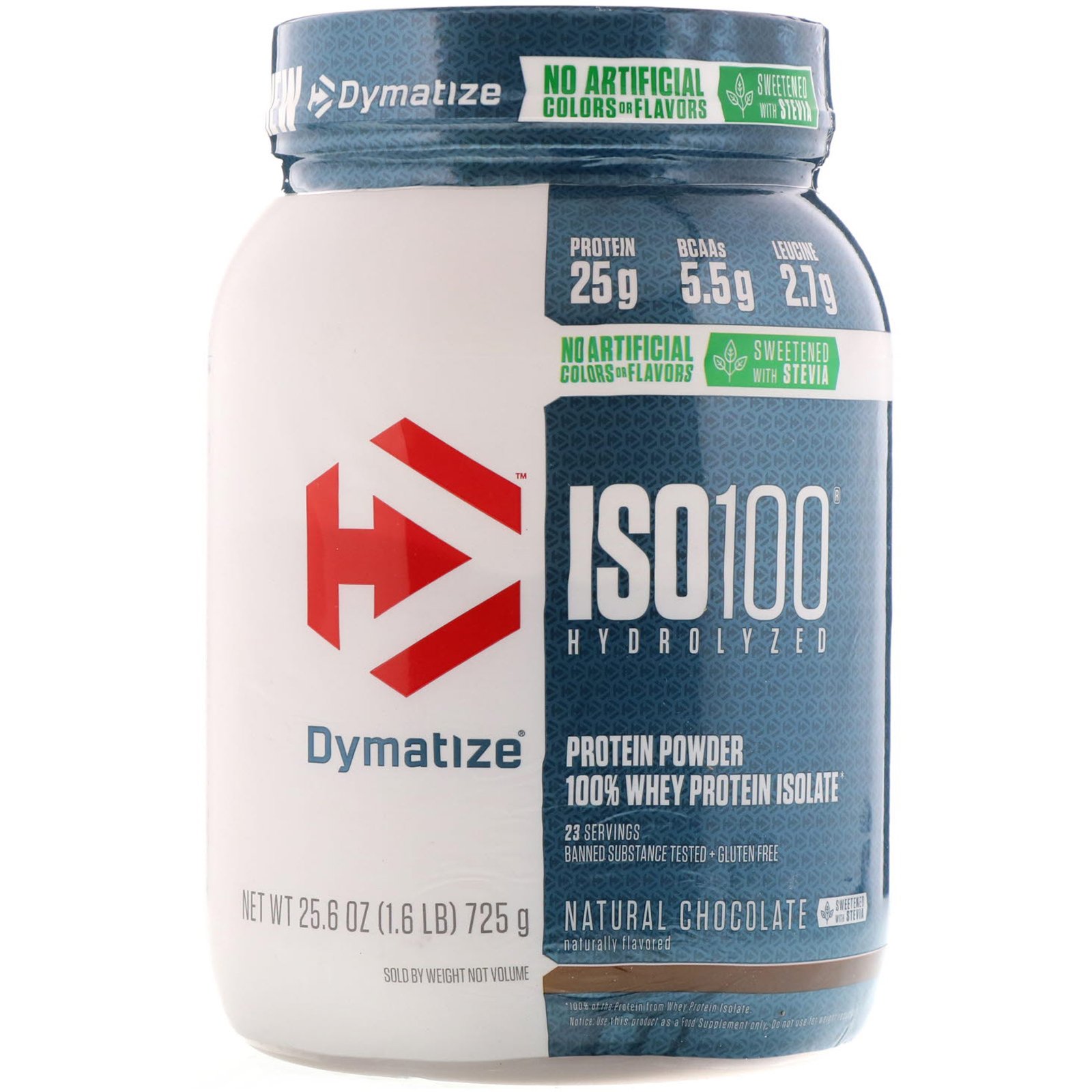 Dymatize Nutrition, ISO100 Hidrolisado, Isolado de Proteína Whey 100%, Chocolate Natural, 725 g (1,6 lb)