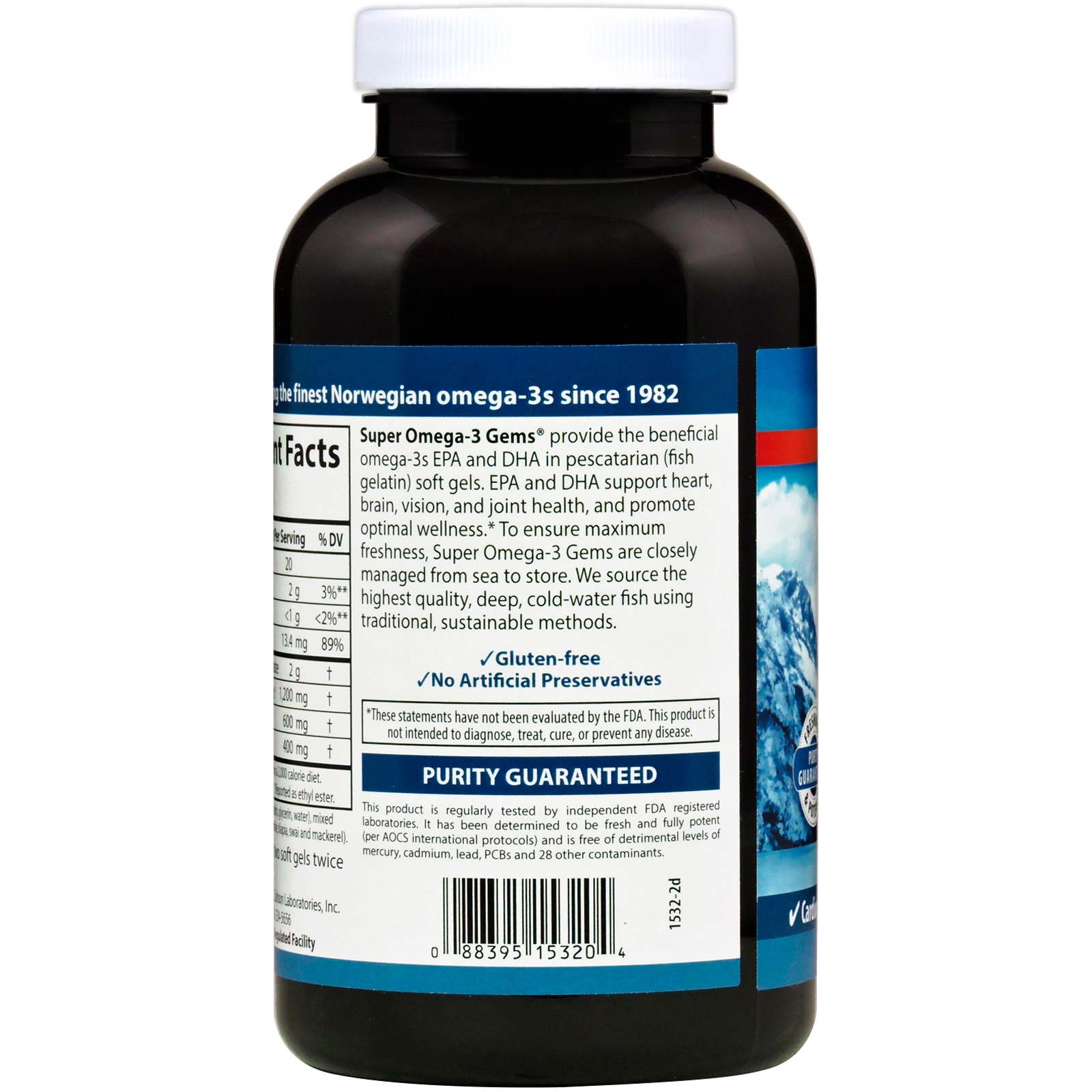 Carlson Labs, Norwegian, Super Omega-3 Gems, 180 Soft Gels - Imagem 3