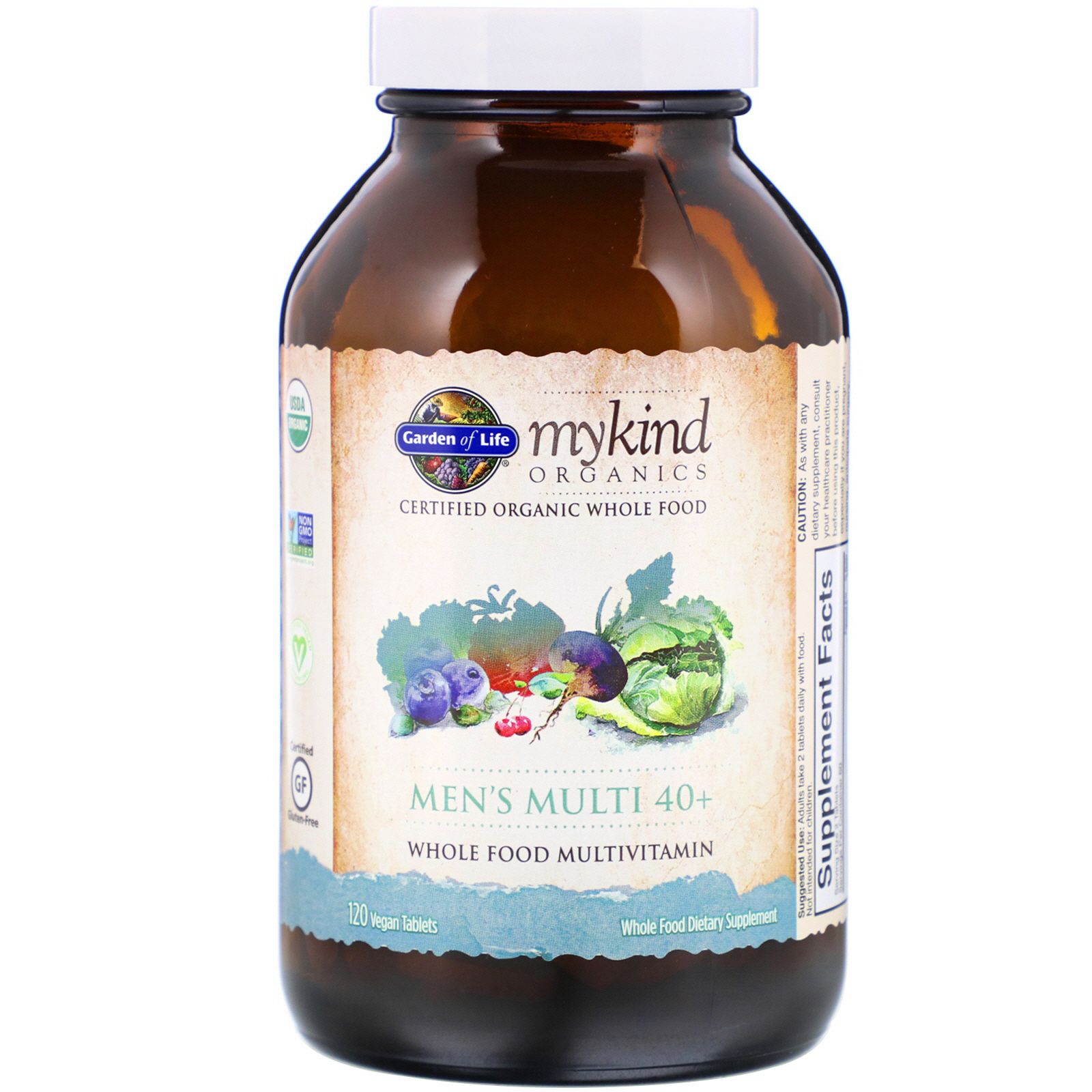 Garden of Life, MyKind Organics, Men's Multi 40+, 120 Comprimidos Vegetais - Imagem 3