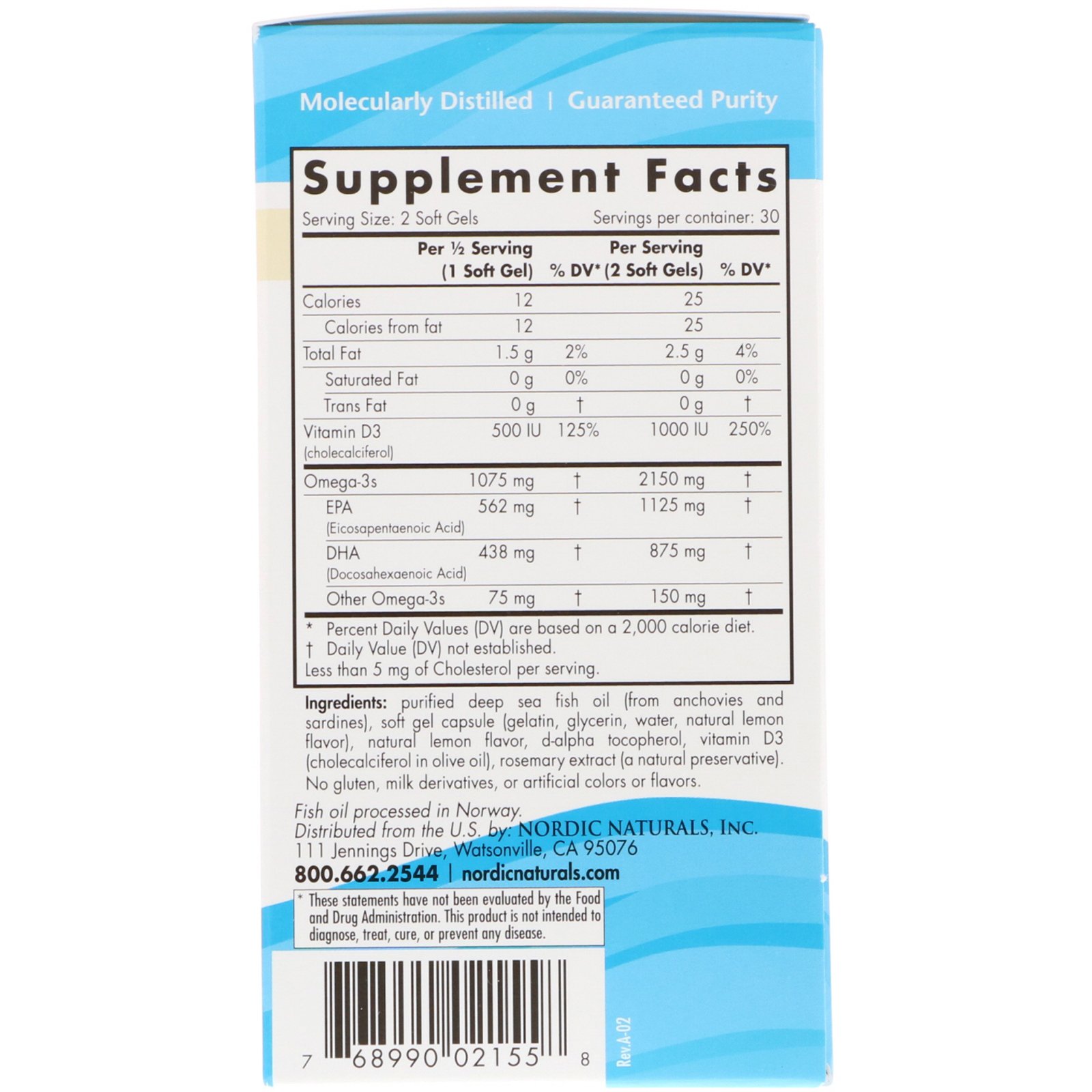 Nordic Naturals, Ultimate Omega 2X com Vitamina D3, Limão, 60 Cápsulas de Softgel - Imagem 2