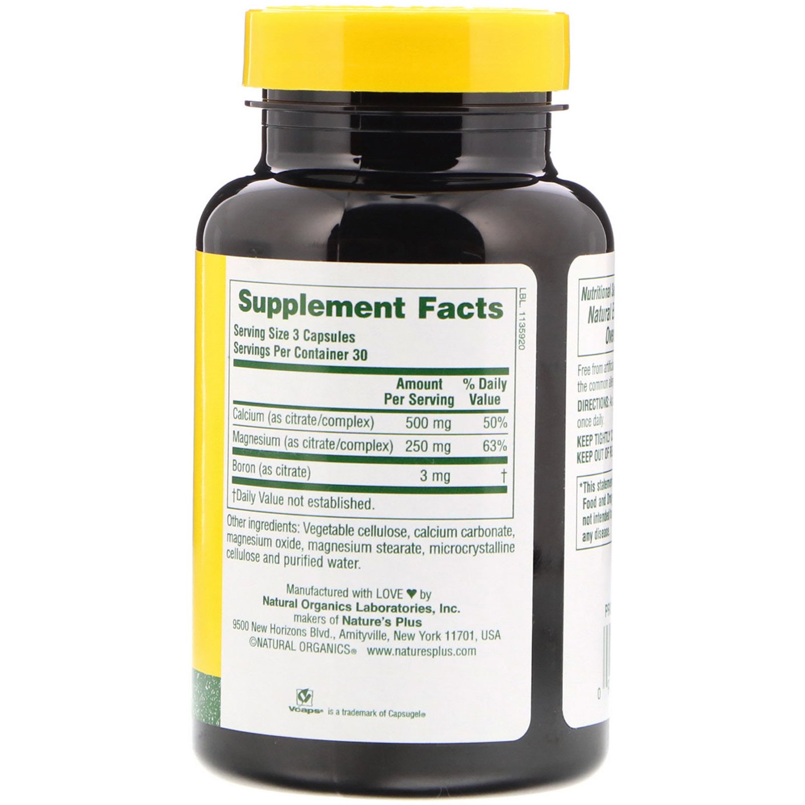 Nature's Plus, Cal/Mag Citrate, 90 Vegetarian Capsules - Imagem 2