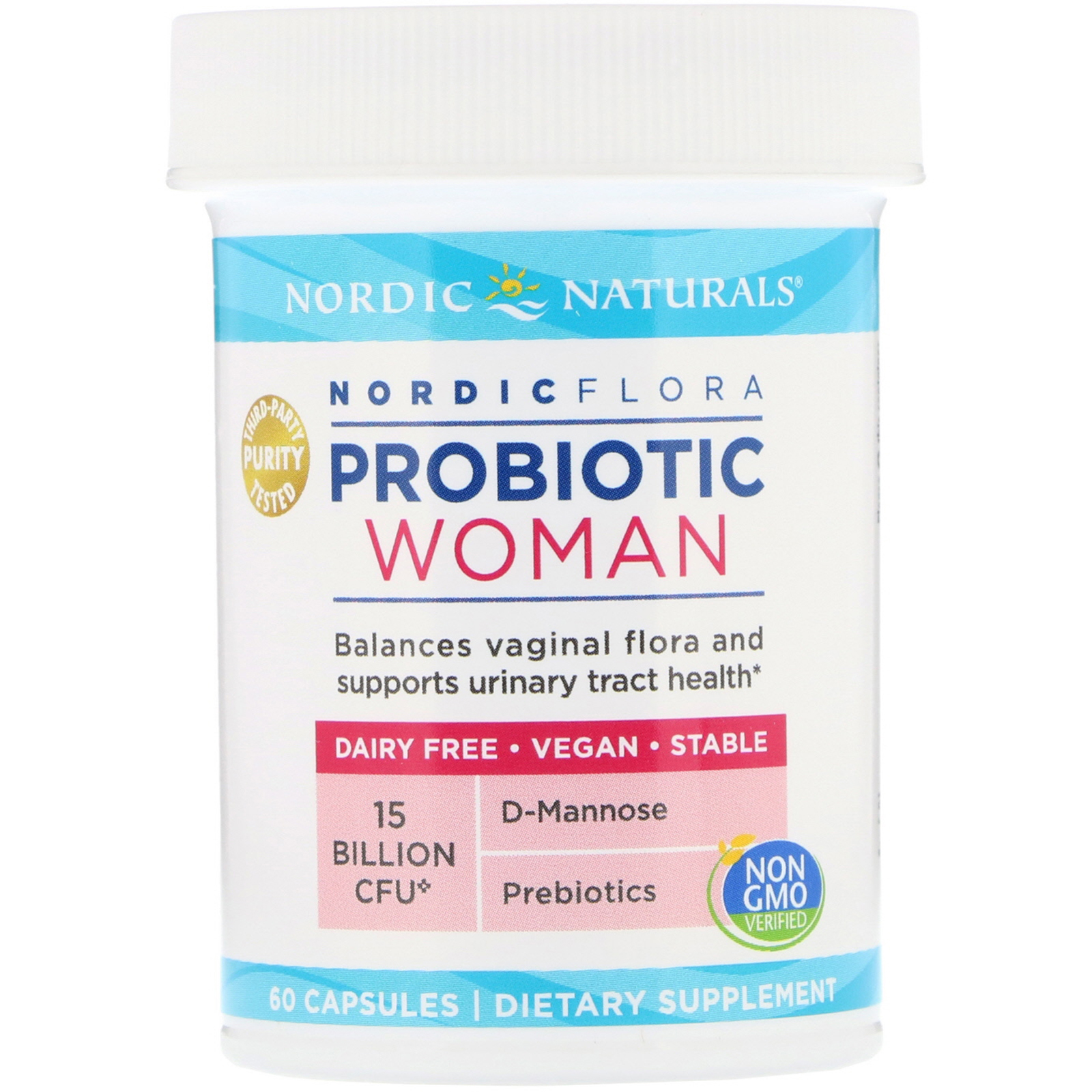 Nordic Naturals, Nordic Flora Probiotic, Woman, 15 Billion CFU, 60 Capsules - Imagem 3