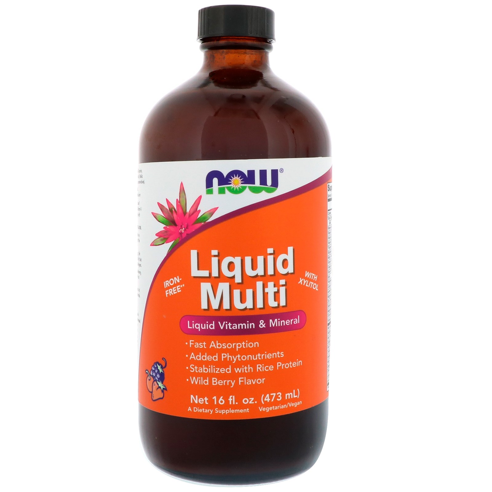Now Foods, Multivitamínico Líquido, Sabor Frutas Selvagens, 16 fl oz (473 ml)