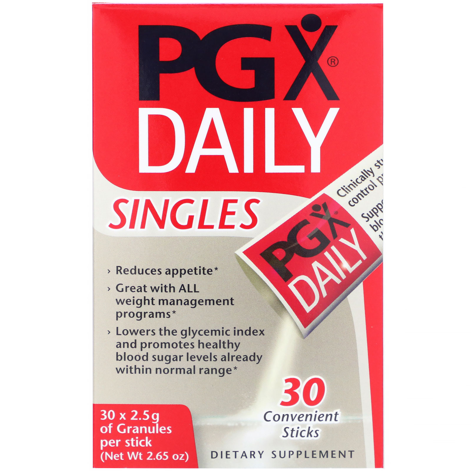 Natural Factors, PGX Daily, Unidades, Grãos Sem Sabor, 30 Bastões, (2,5 g) cada