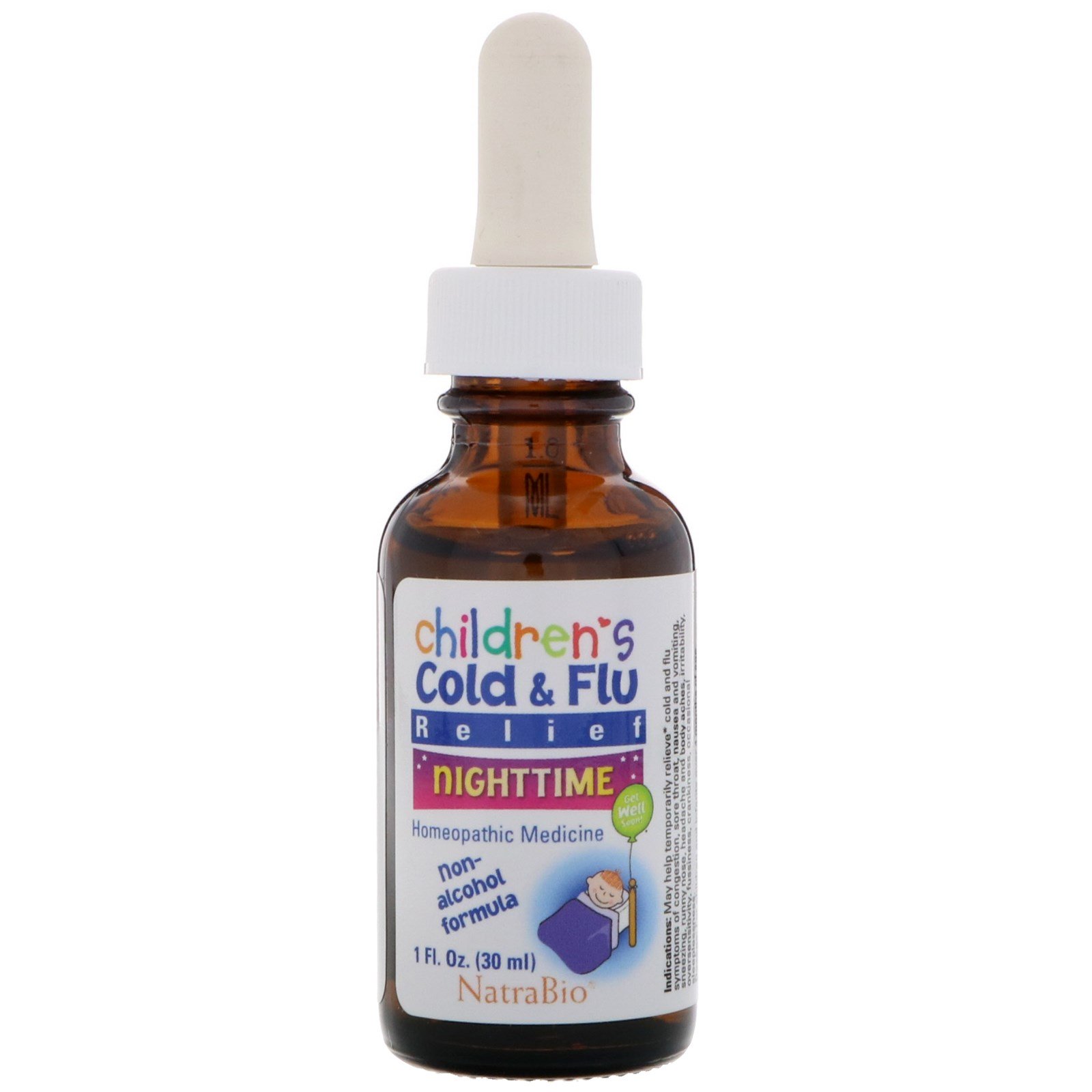 NatraBio, Children's Cold & Flu, Noturno, 30 ml (1 fl oz) - Imagem 3