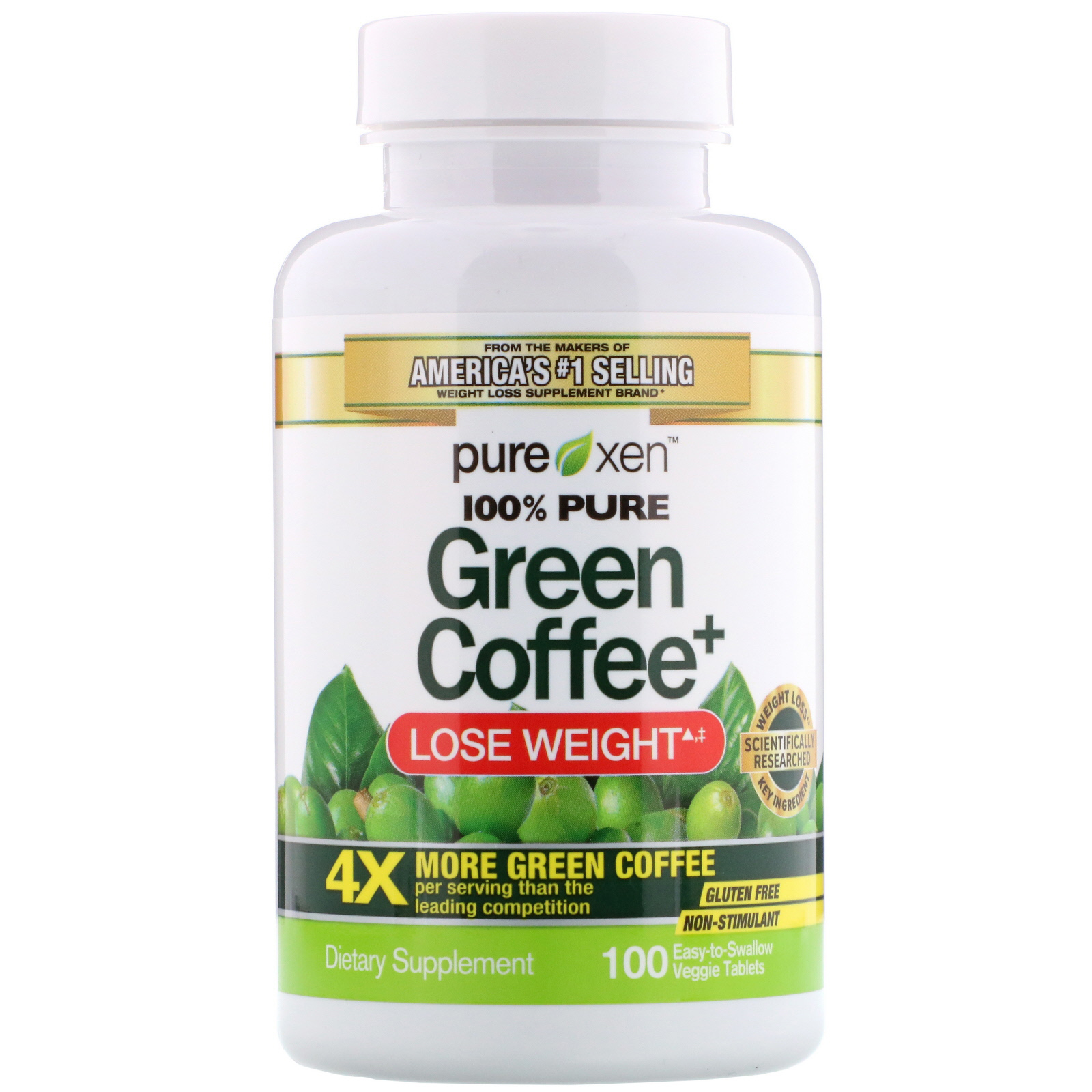 Purely Inspired, Green Coffee+, 100 Easy-to-Swallow Veggie Tablets - Imagem 3