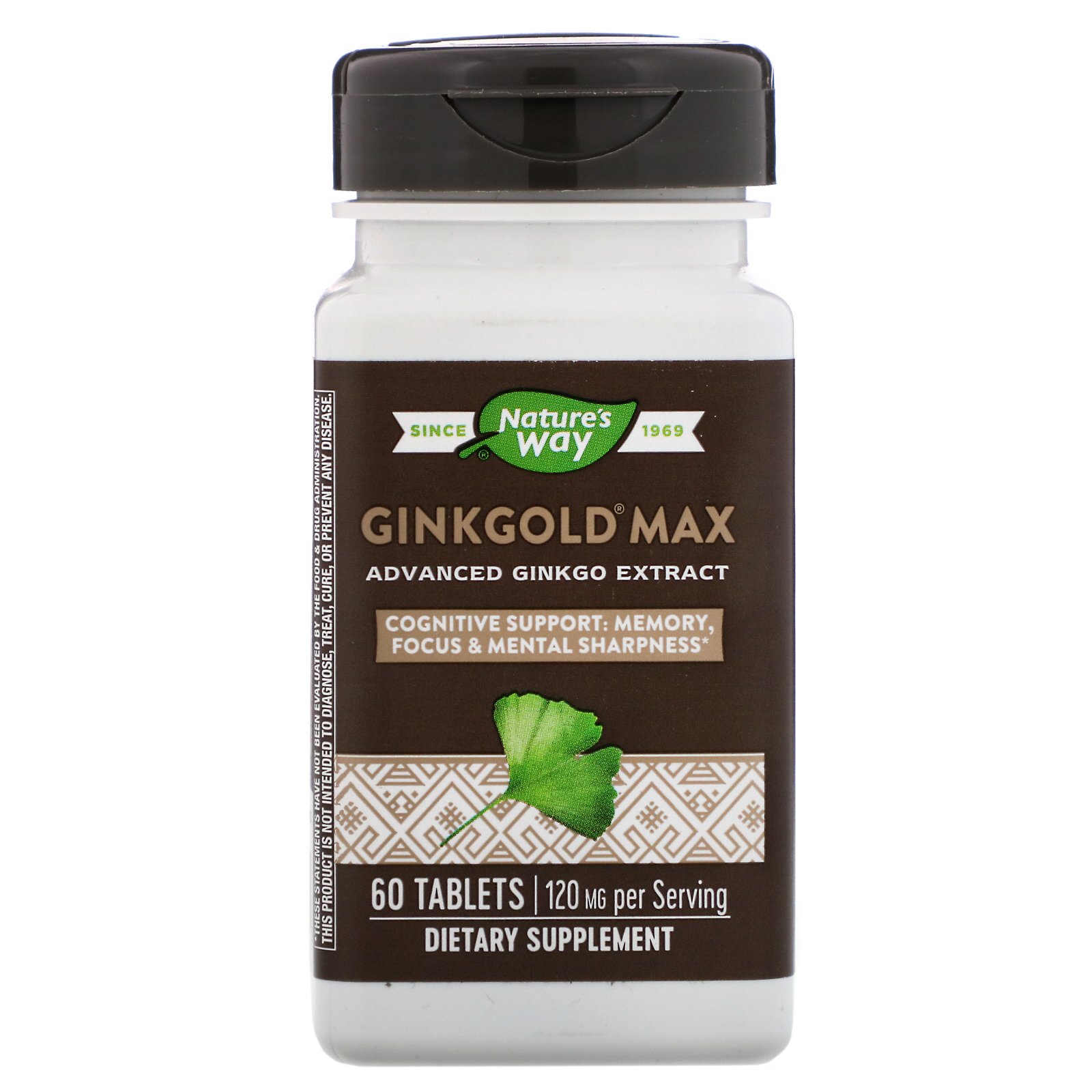 Nature's Way, Ginkgold Max, 120 mg, 60 Comprimidos