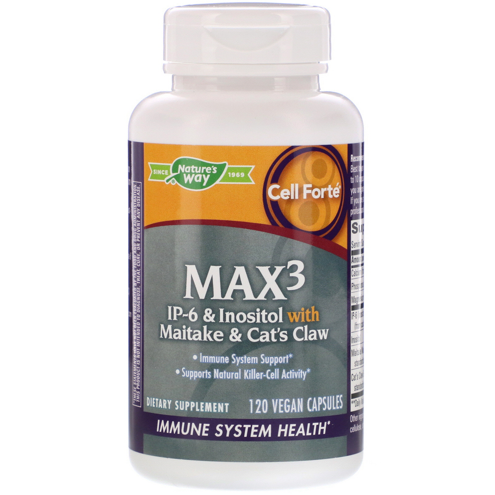 Nature's Way, Cell Forté MAX3, 120 Vegan Capsules - Imagem 3