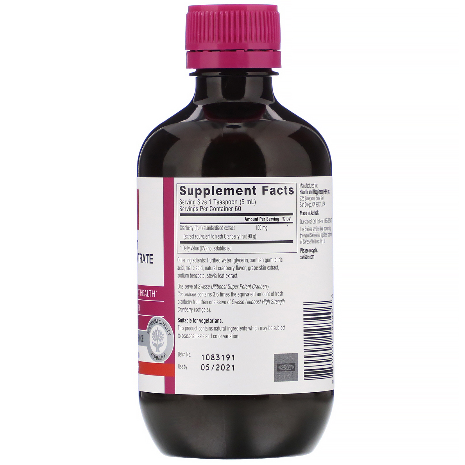Swisse, Ultiboost, Concentrado de Oxicoco Super Potente, 90.000 mg, 300 ml (10,1 fl oz) - Imagem 2