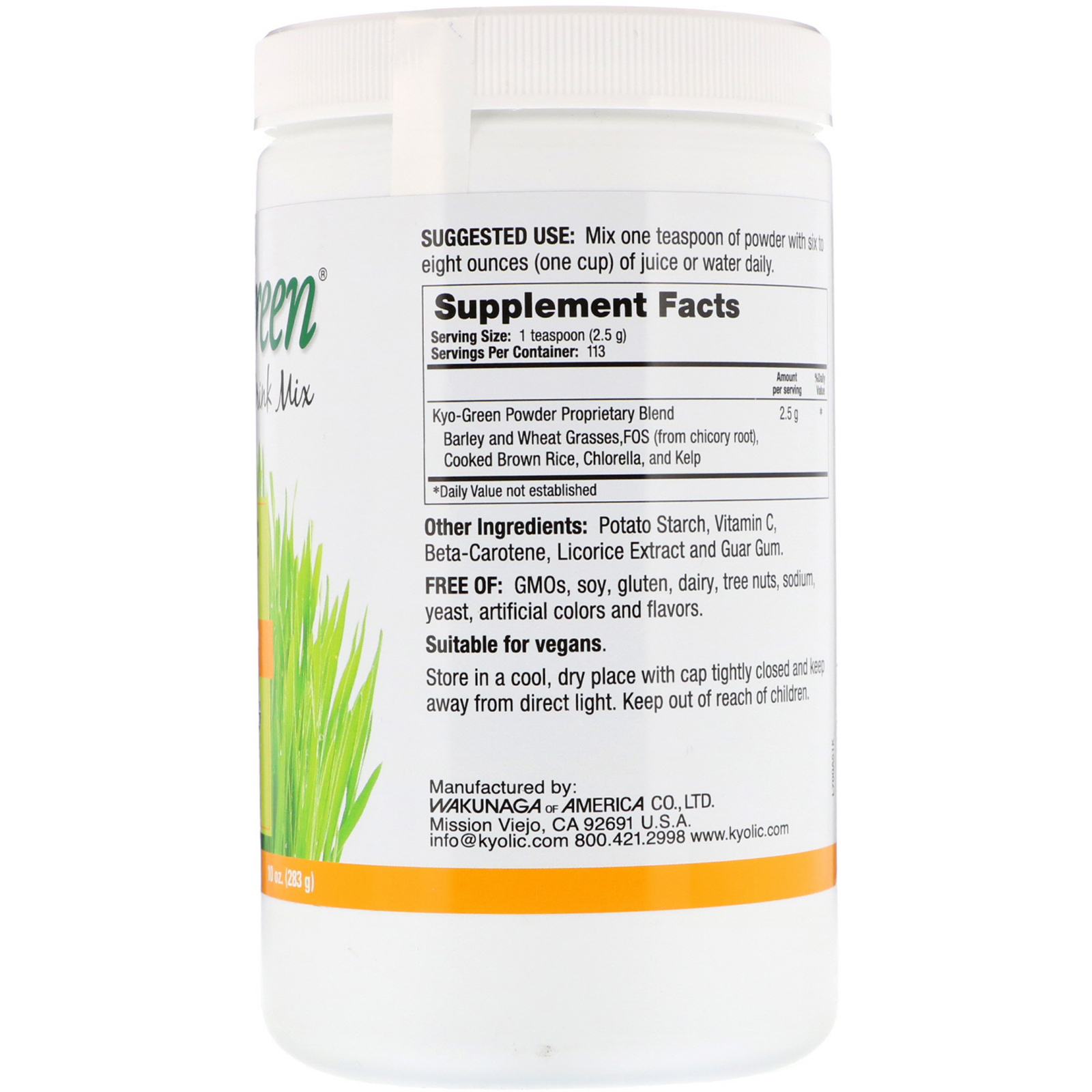 Kyolic, Kyo-Green, Mistura em Pó para Bebida, 10 oz (283 g) - Imagem 2