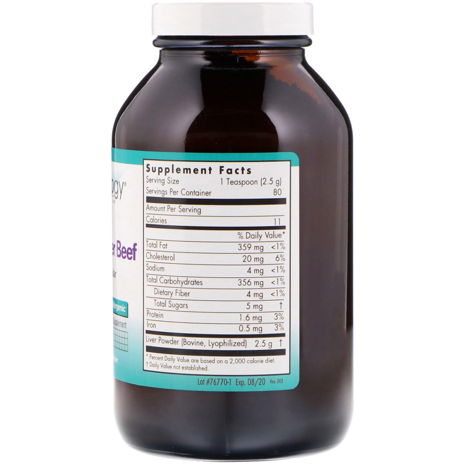Nutricology, Bife Orgânico Fígado, 200 g Pó - Imagem 2