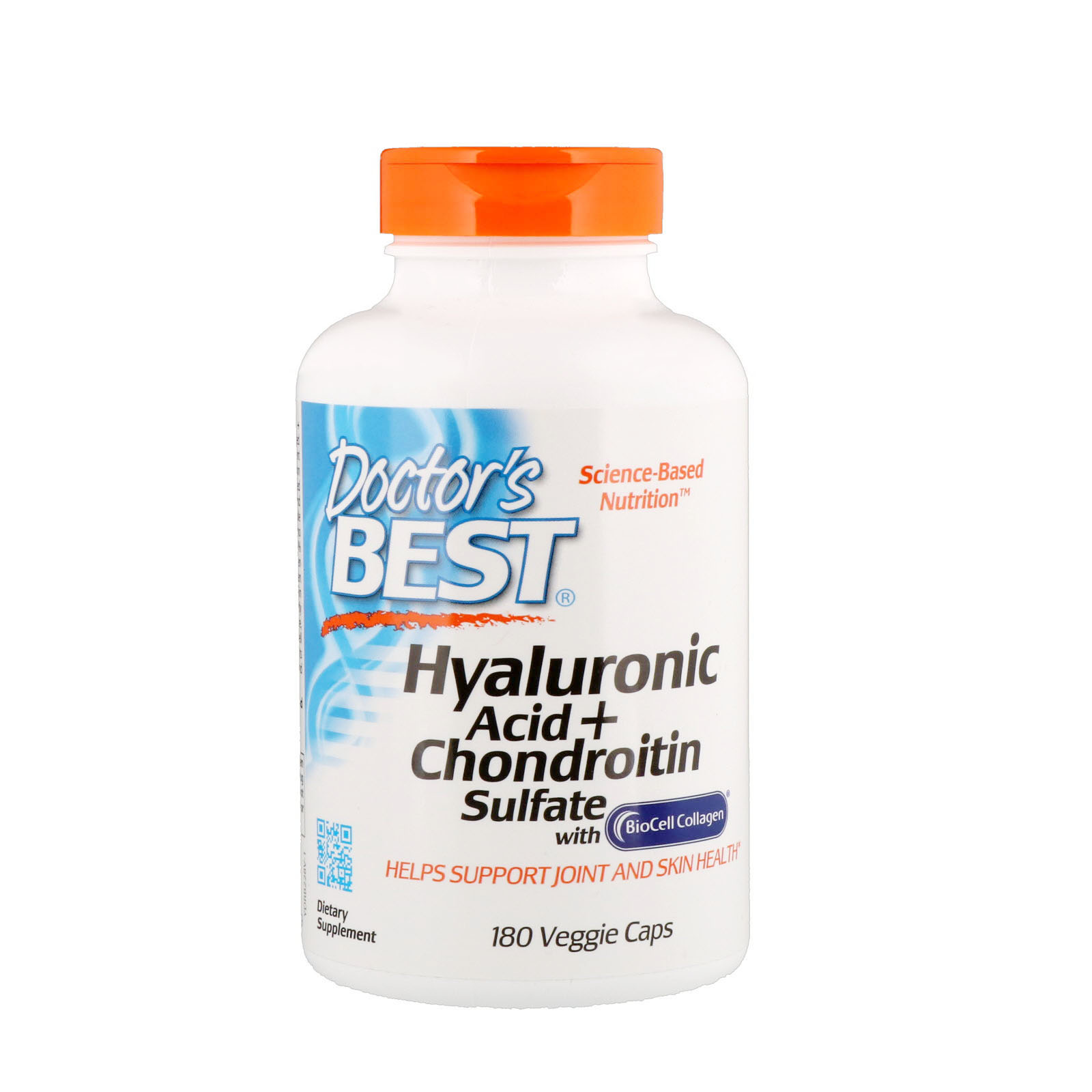 Doctor's Best, Ácido Hialurônico + Sulfato de Condroitina, 180 Cápsulas Vegetais